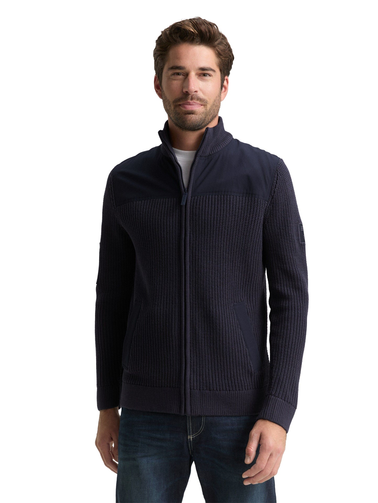 Tom Tailor Herren Strickjacke blau