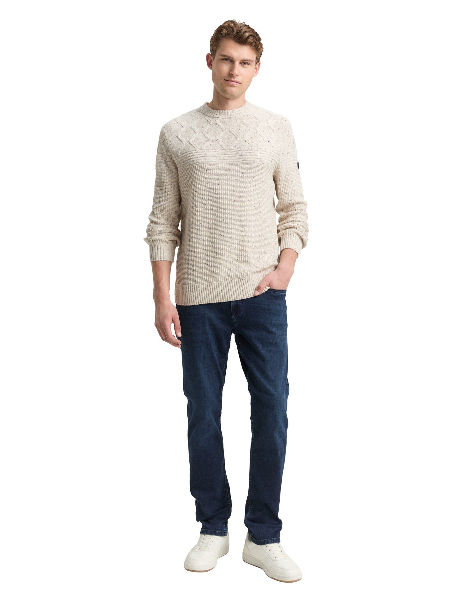Tom Tailor Herren Pullover weiß
