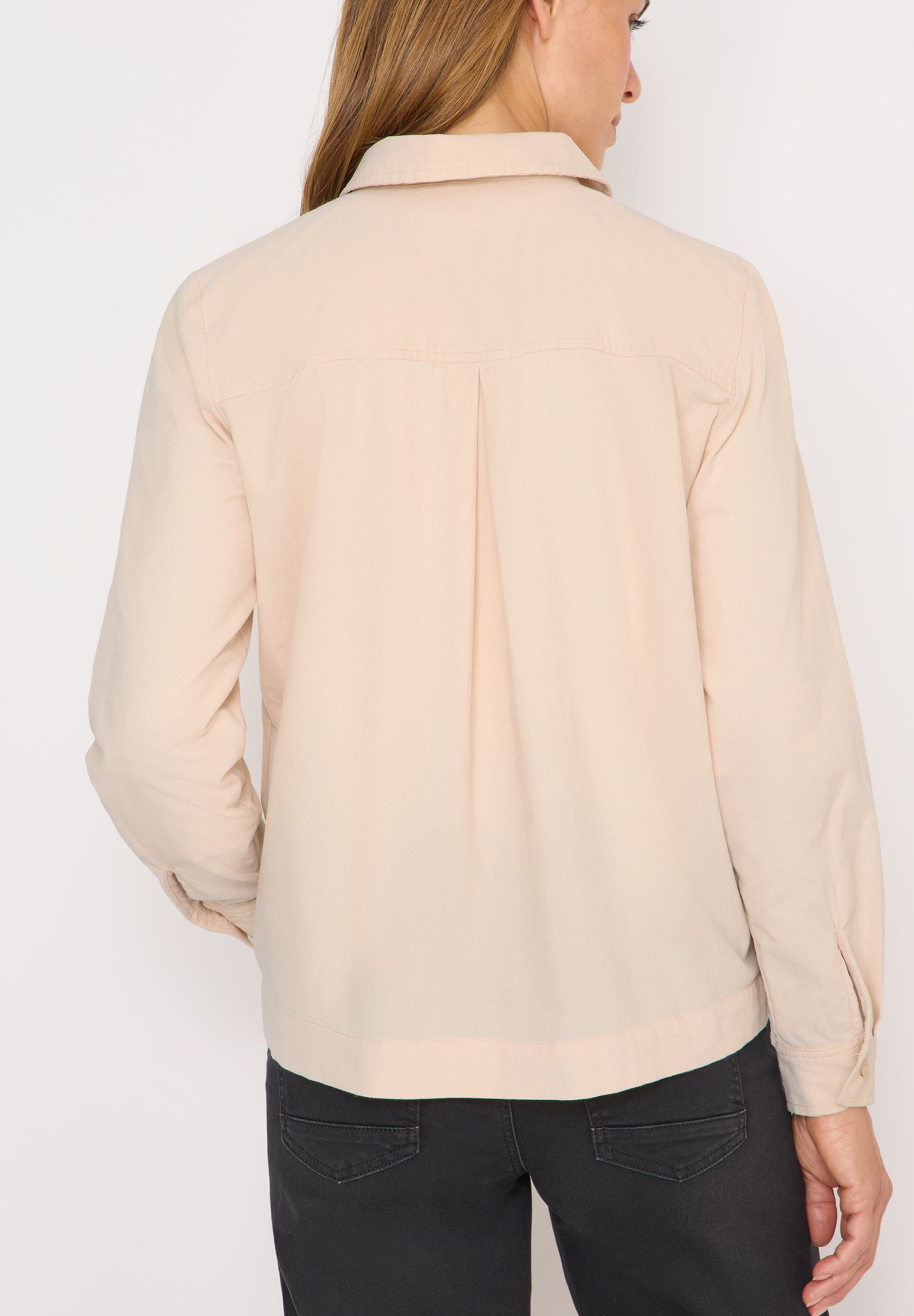 Cecil Damen Cord Hemdbluse beige