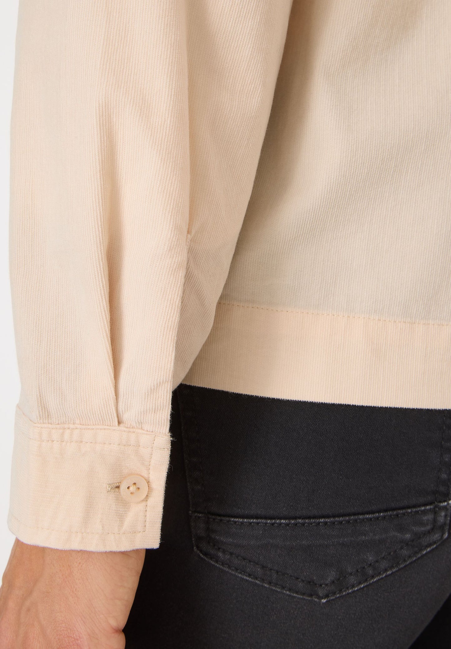 Cecil Damen Cord Hemdbluse beige