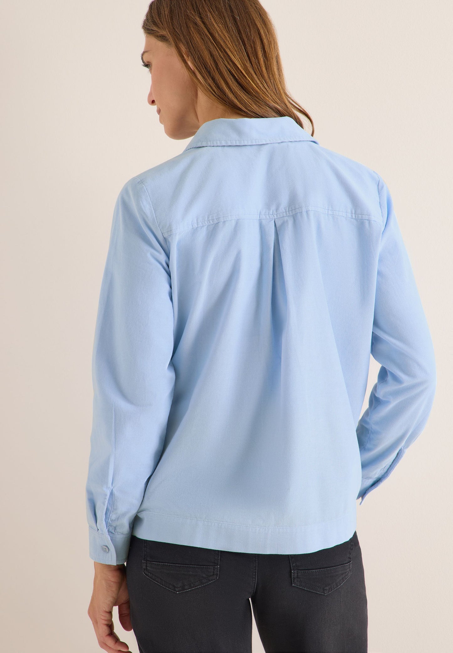 Cecil Damen Cord Hemdbluse blau