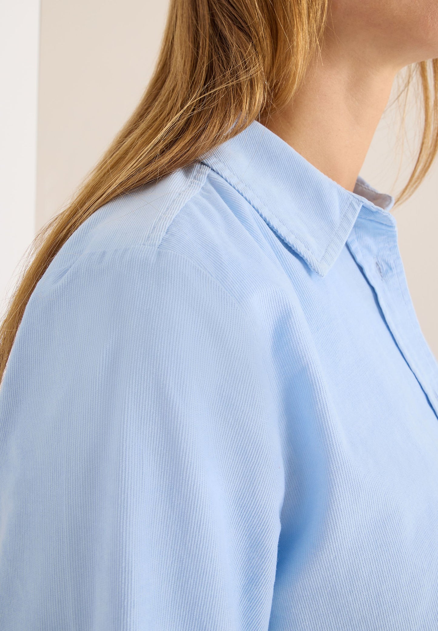 Cecil Damen Cord Hemdbluse blau