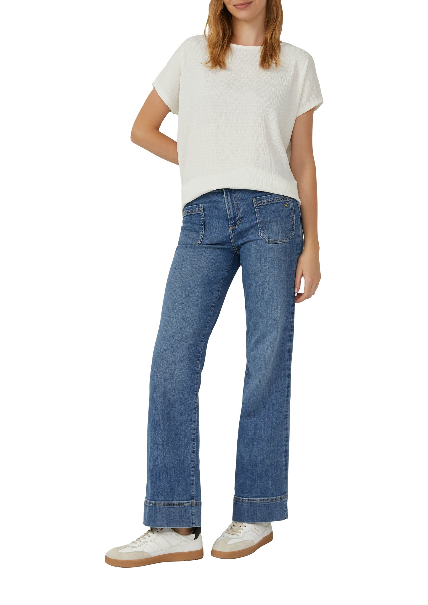 s.Oliver Damen T-Shirt weiß