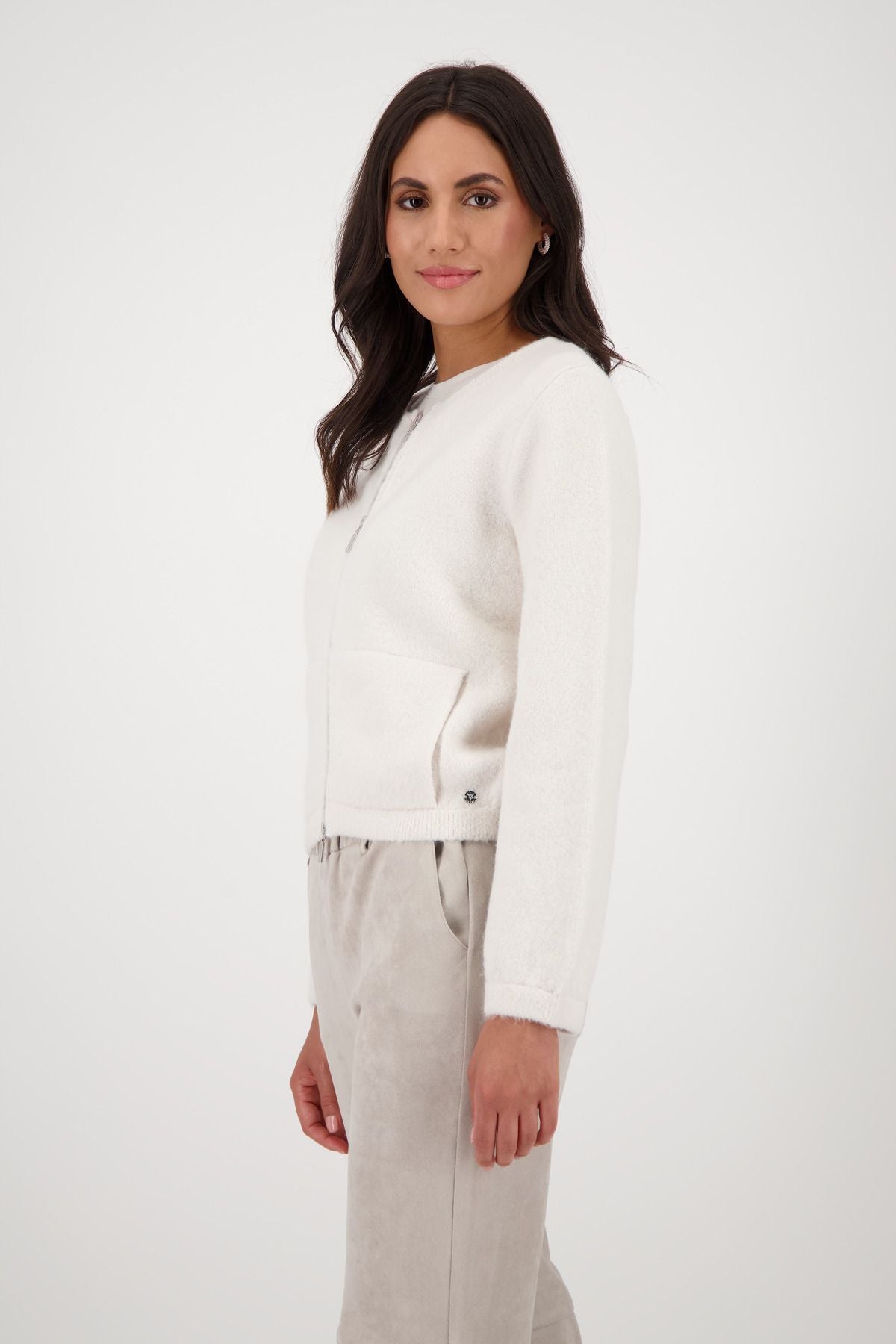 Monari Damen Strickjacke 808969 weiß