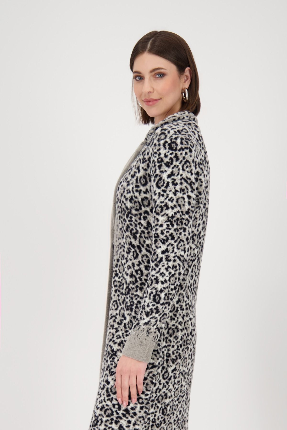 Monari Damen Strickmantel grau