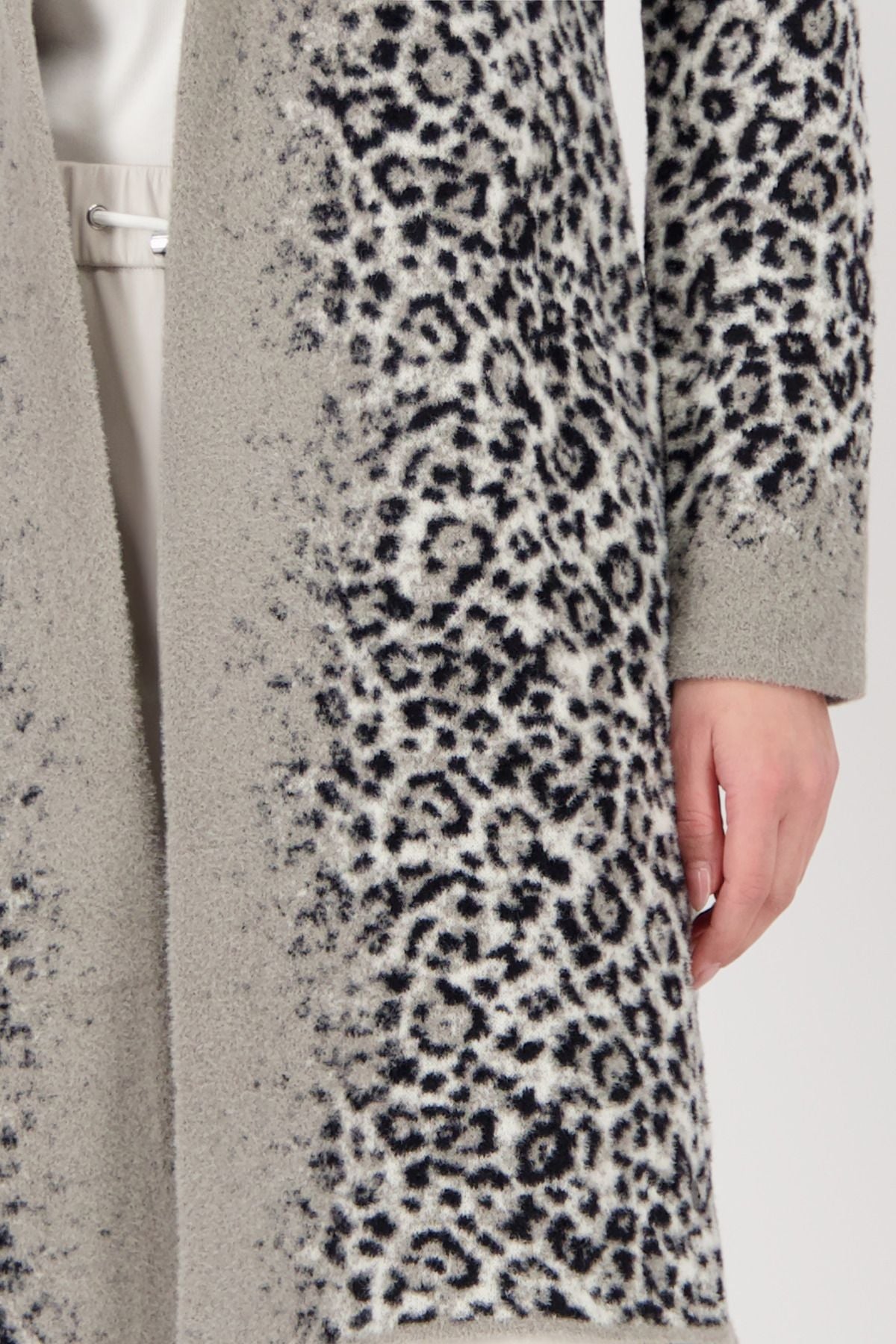 Monari Damen Strickmantel grau