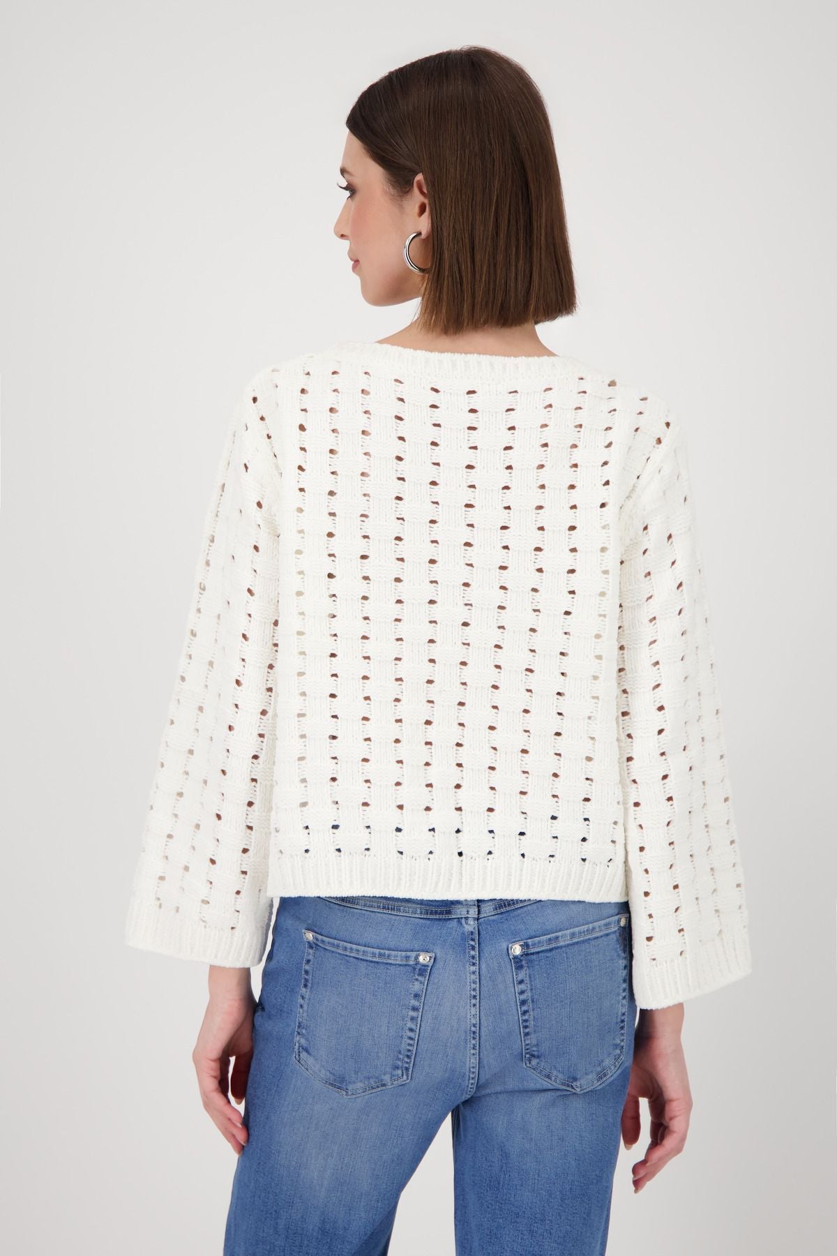 Monari Damen Pullover weiß