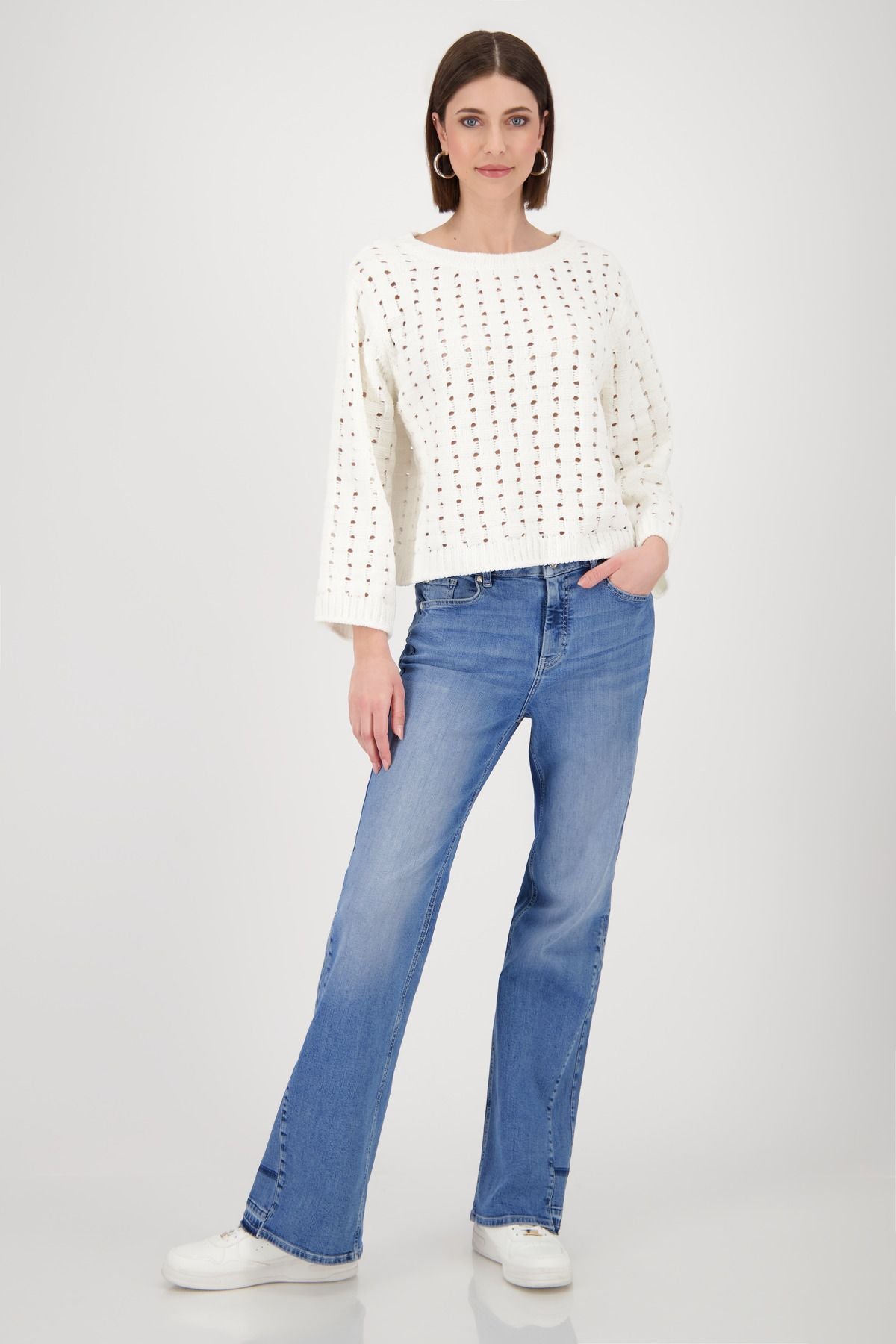 Monari Damen Pullover weiß