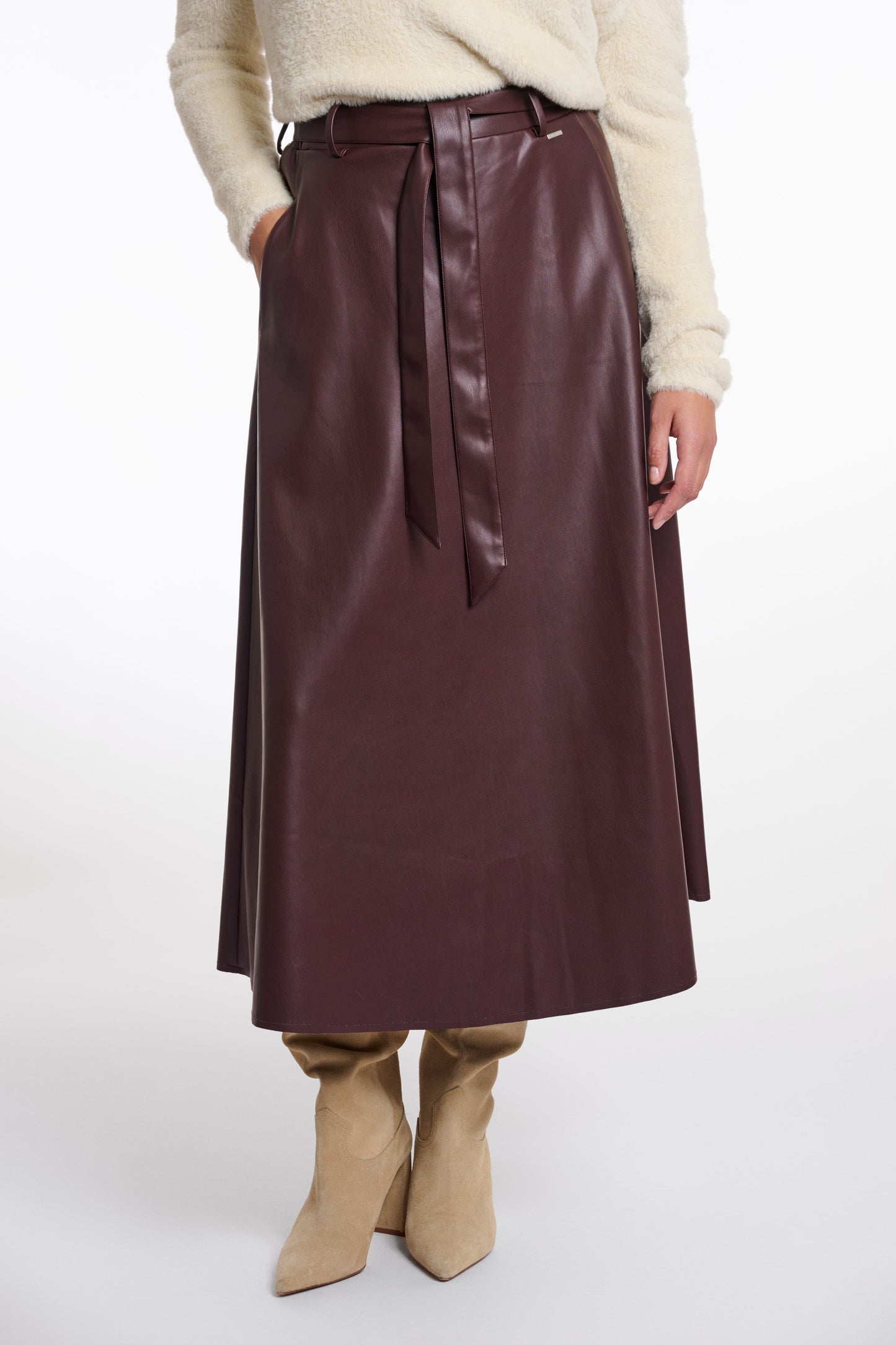 Rino & Pelle Damen Lederimitatrock Chelsea 44 braun