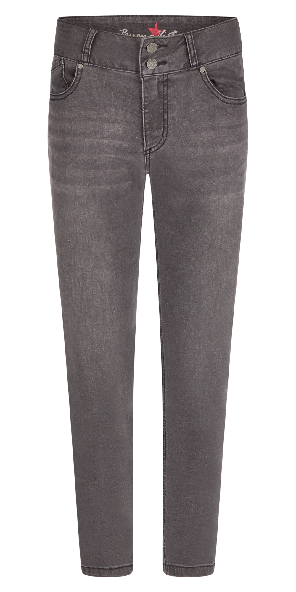 Buena Vista Damen Jeans Tummyless cropped stretch denim grau