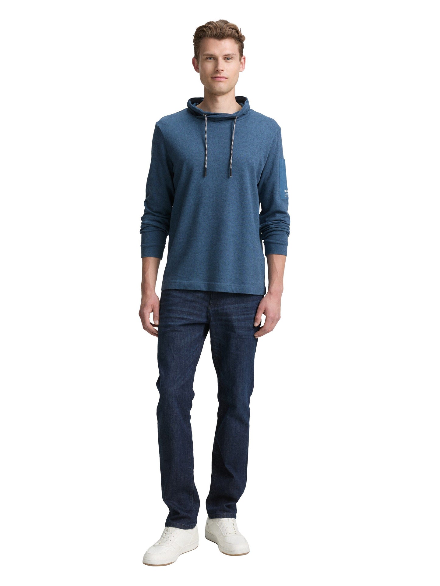 Tom Tailor Herren Snood Langarmshirt blau