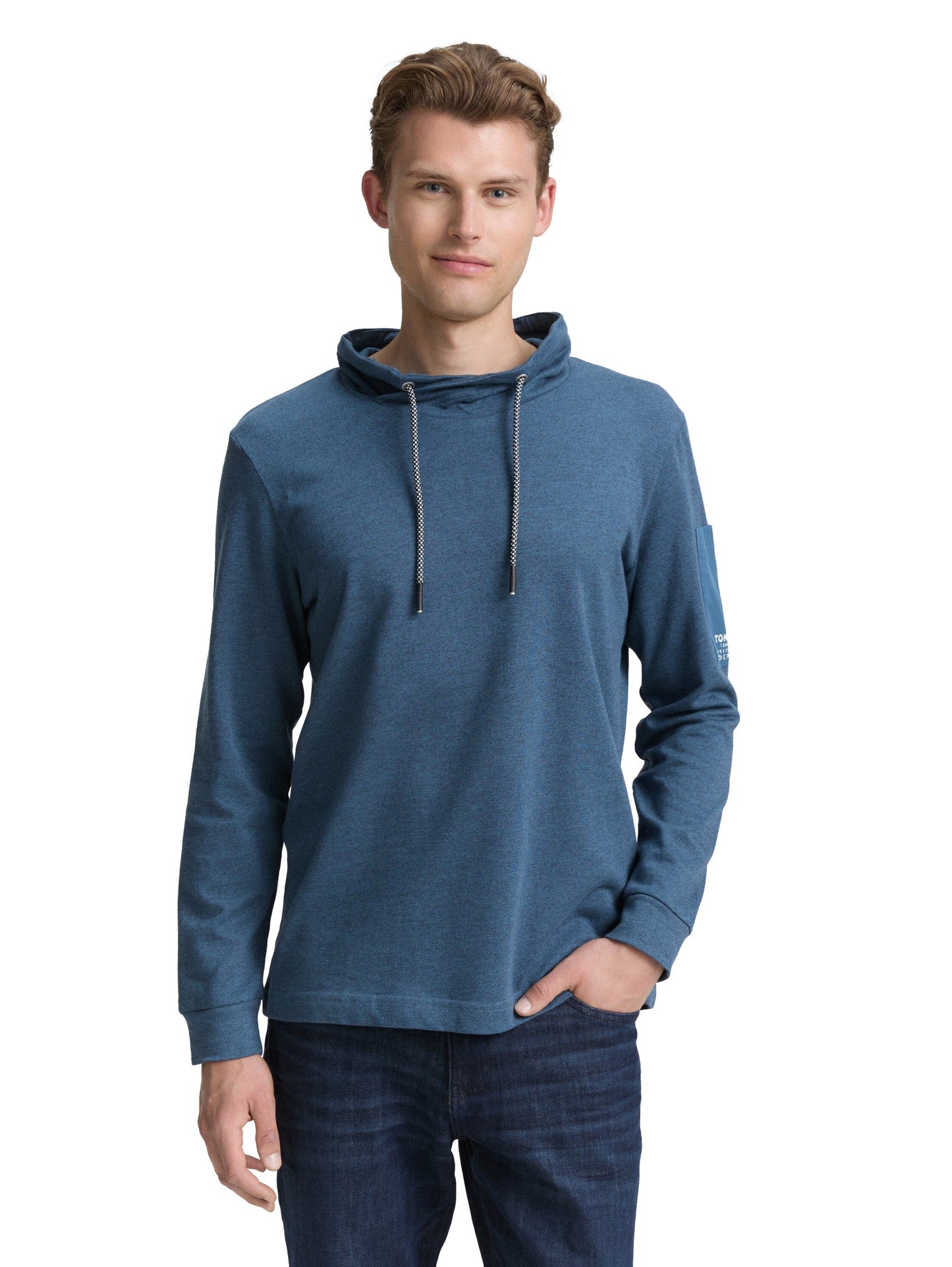 Tom Tailor Herren Snood Langarmshirt blau