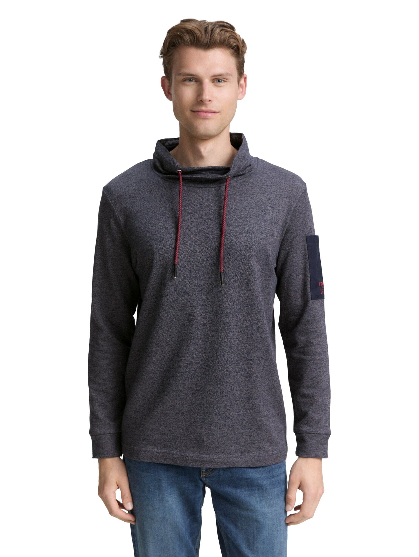Tom Tailor Herren Snood Langarmshirt grau