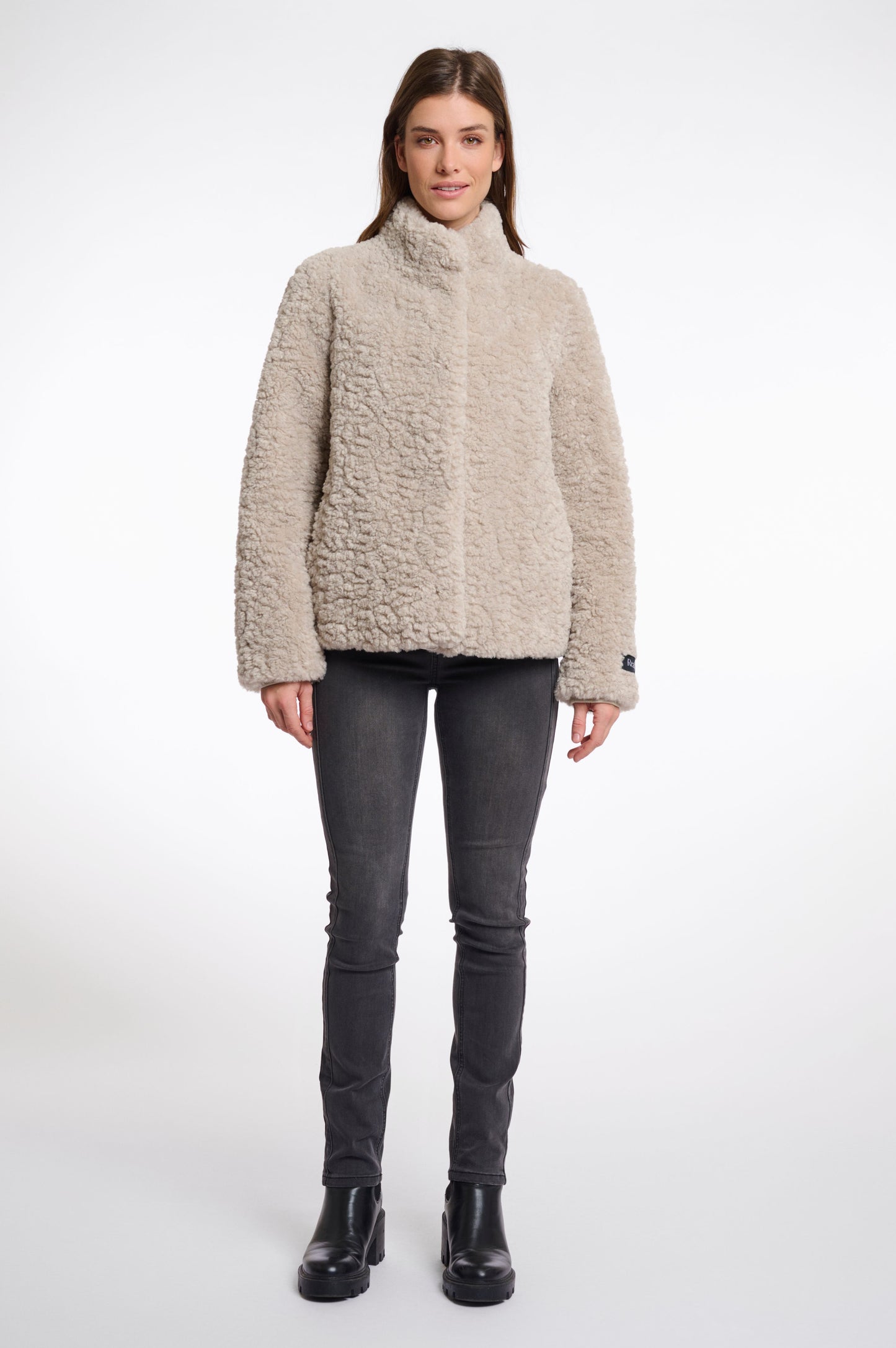 Rino & Pelle Damen Plüschjacke beige