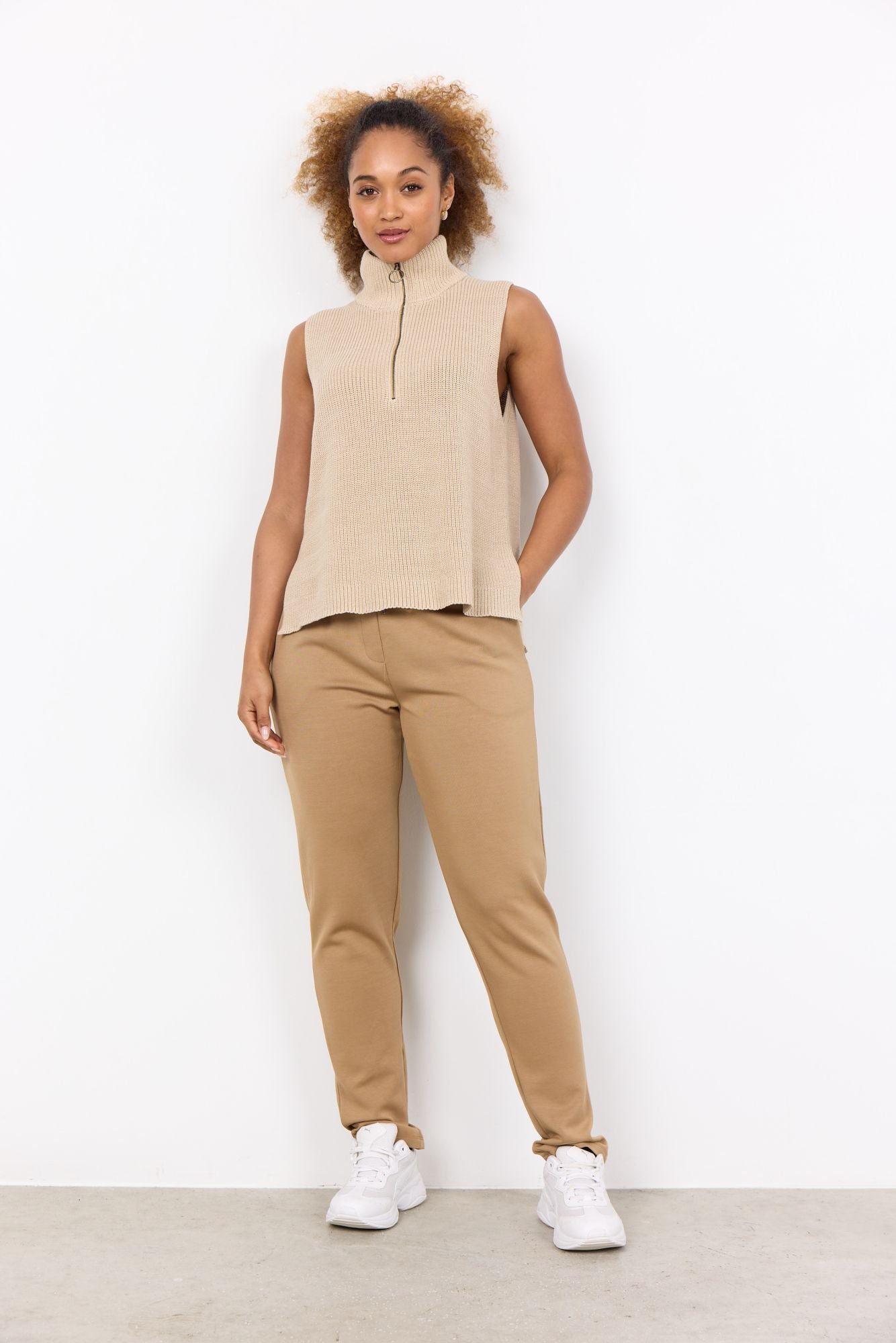 Soya Concept Damen Strickweste beige