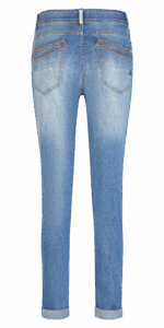 Buena Vista Damen Jeans Malibu-Zip high stretch denim blau