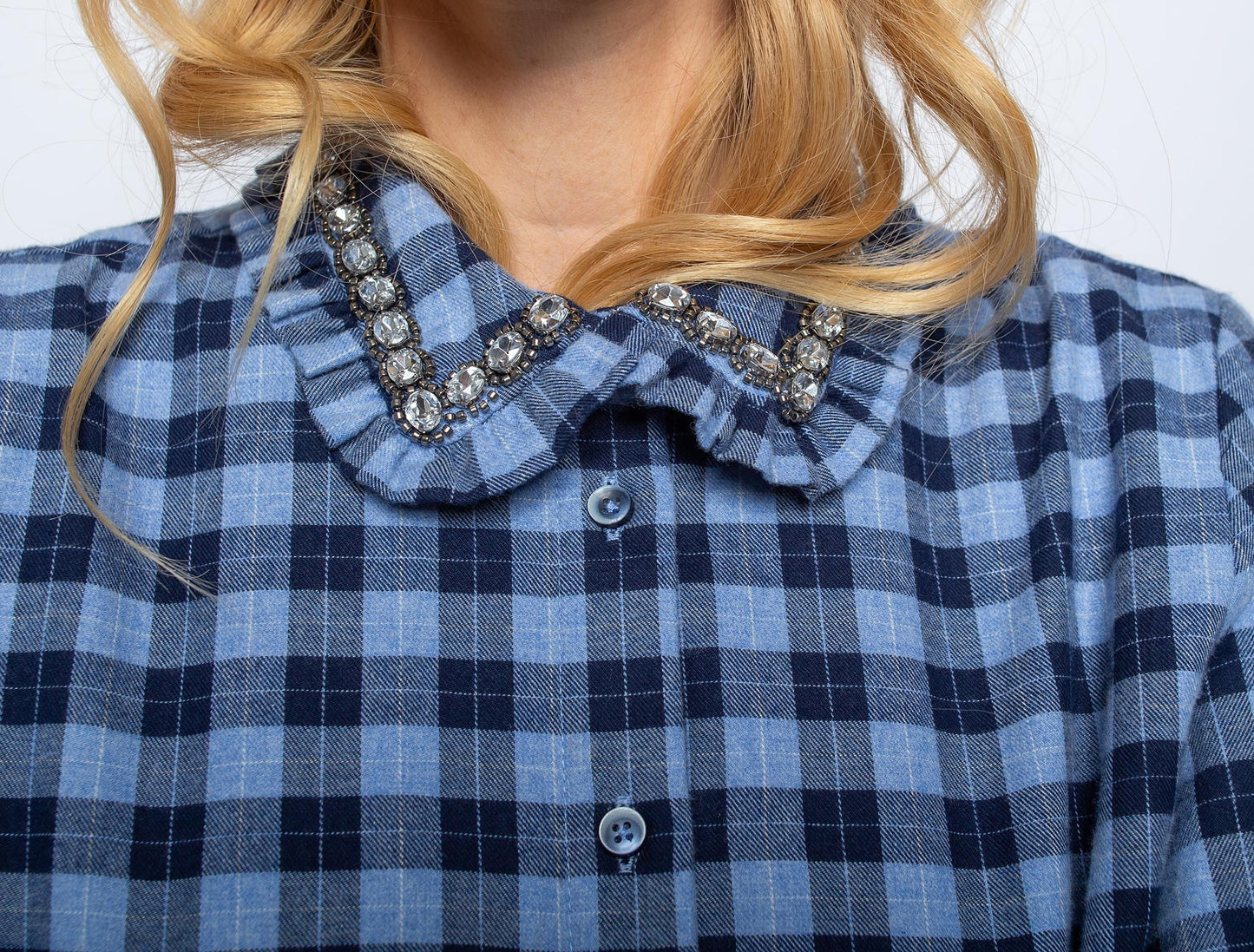 Emily van den Bergh Damen Bluse blau
