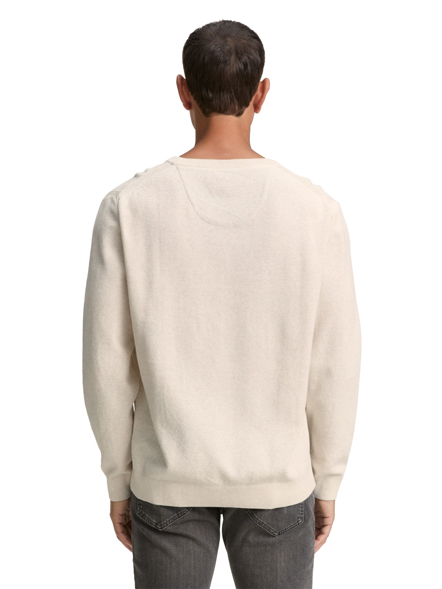 Tom Tailor Herren Strickpullover weiß