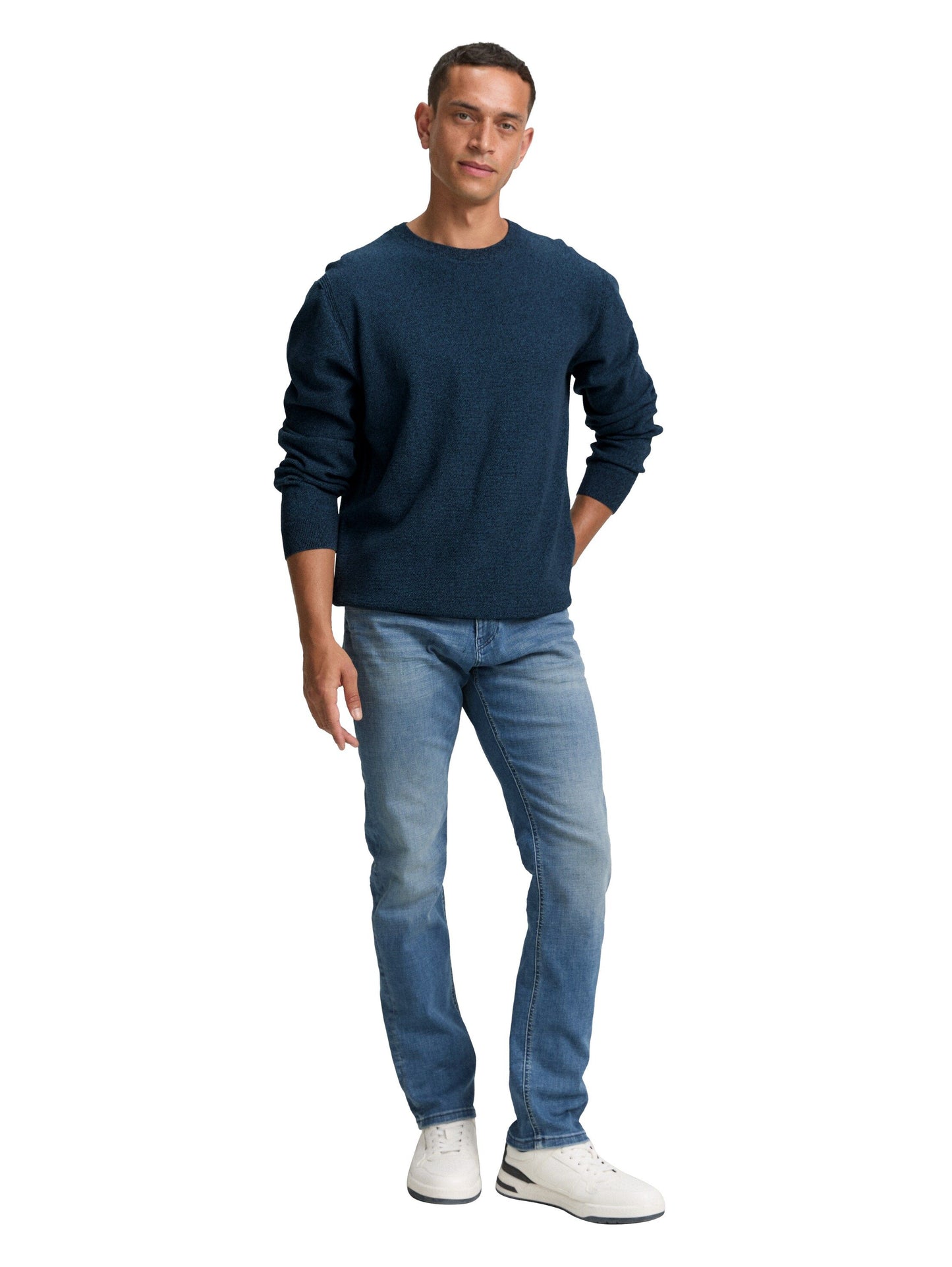 Tom Tailor Herren Strickpullover blau
