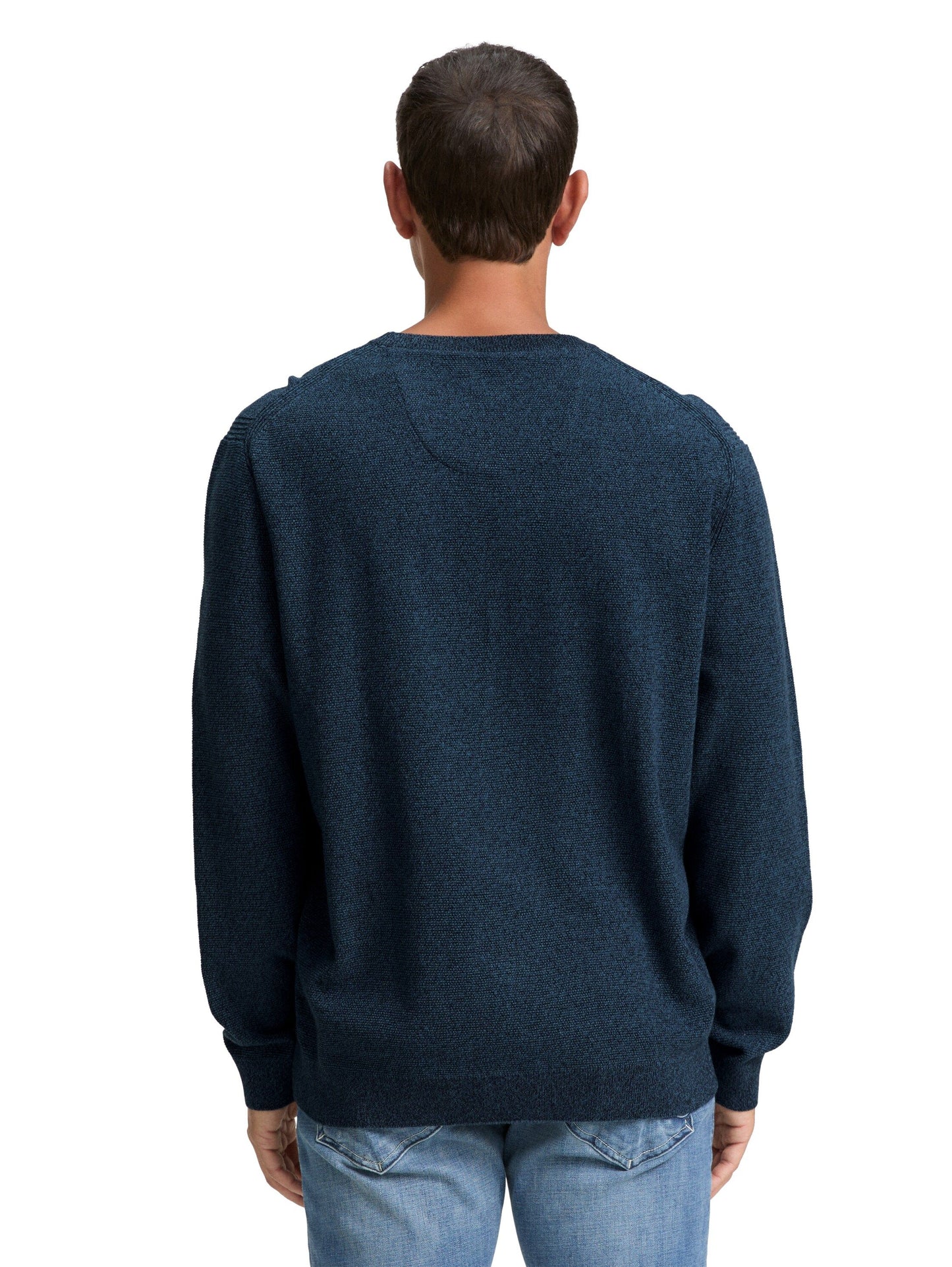Tom Tailor Herren Strickpullover blau