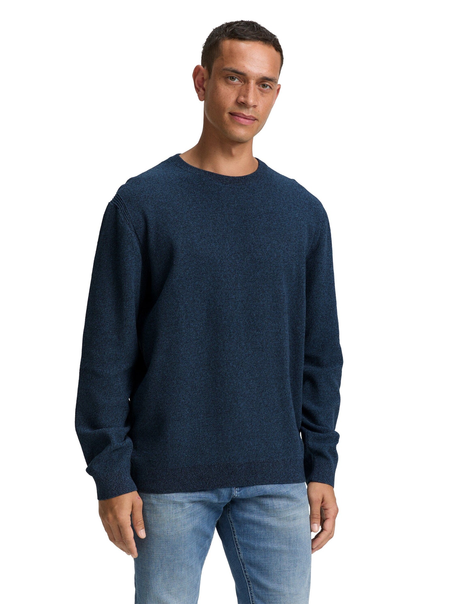 Tom Tailor Herren Strickpullover blau