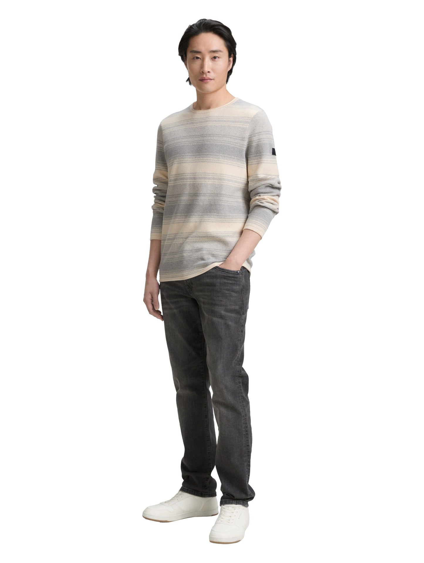 Tom Tailor Herren Strickpullover weiß
