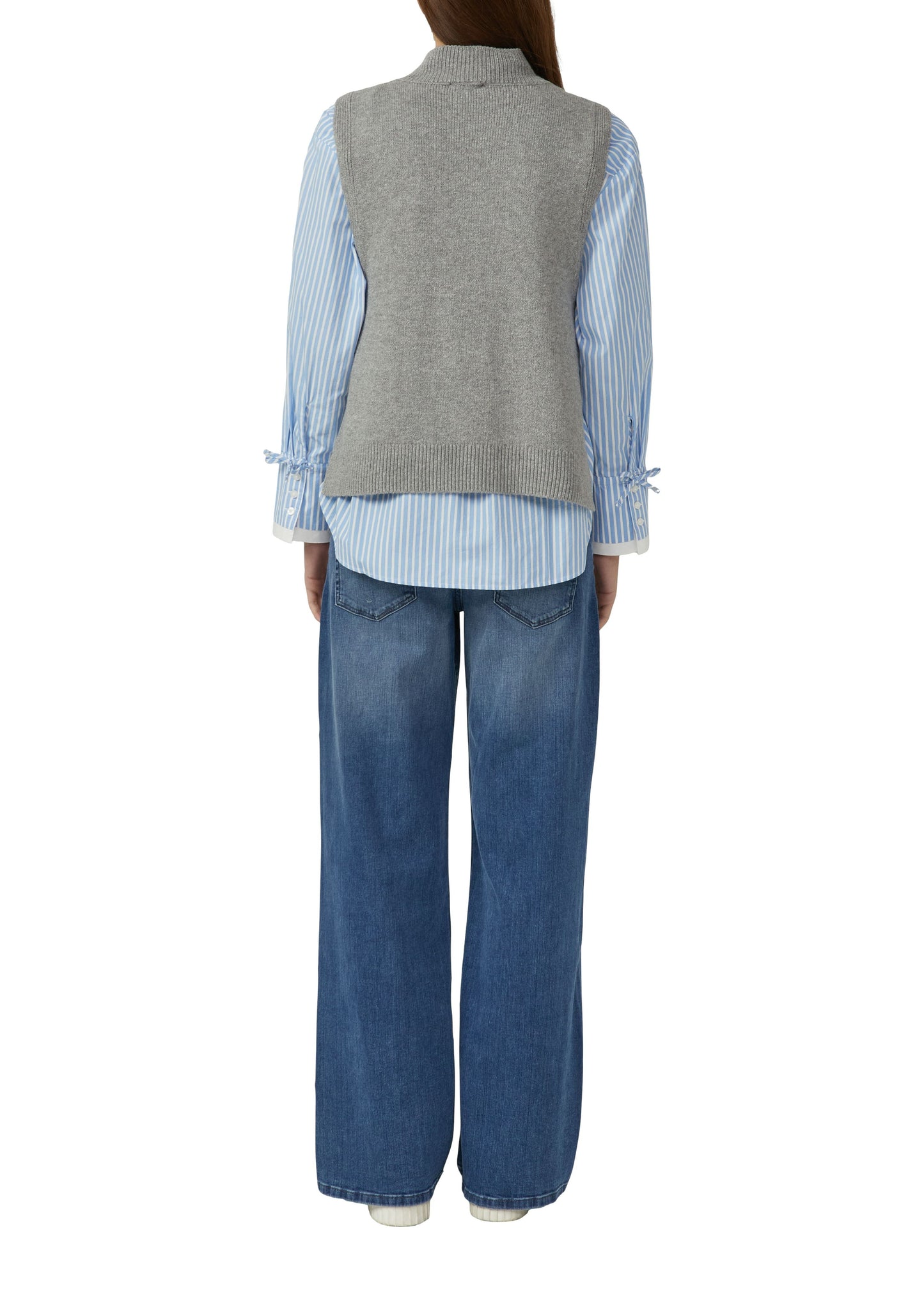 s.Oliver Damen Strickweste grau