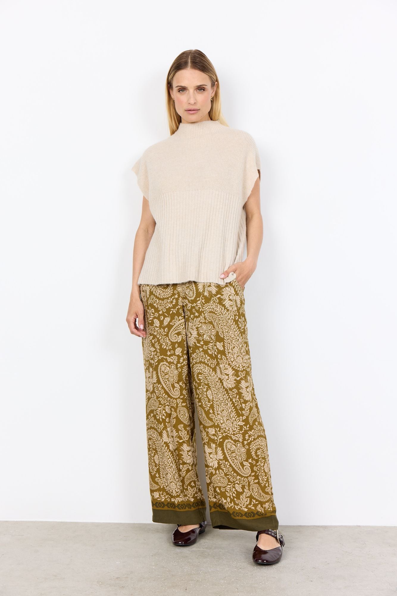 Soyaconcept Damen Strickweste weiß