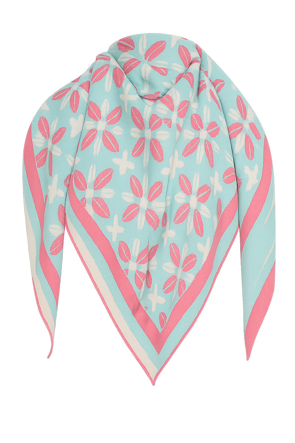Zwillingsherz Damen Dreieckstuch "Happy Blumen" blau