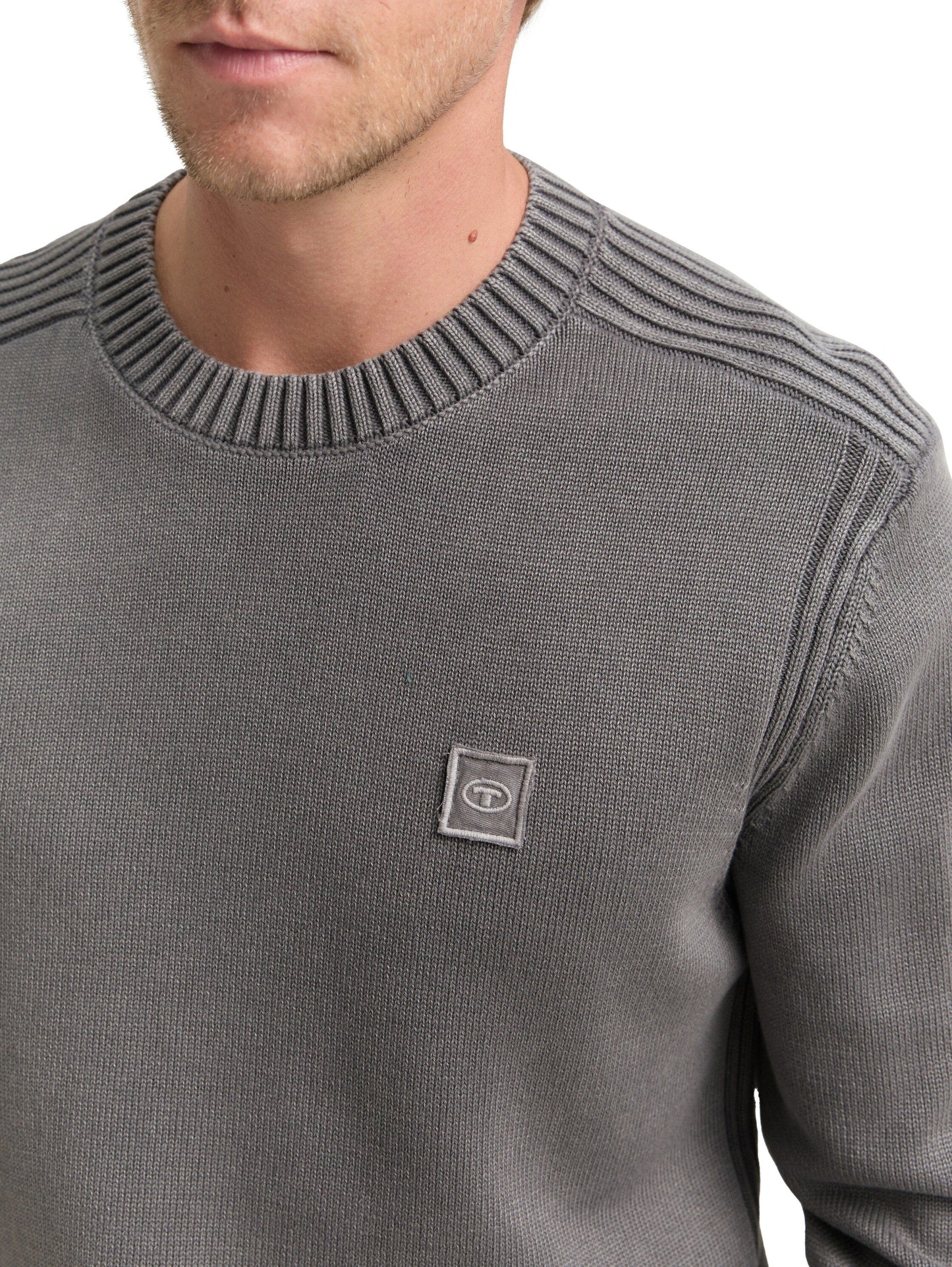 Tom Tailor Herren Pullover grau