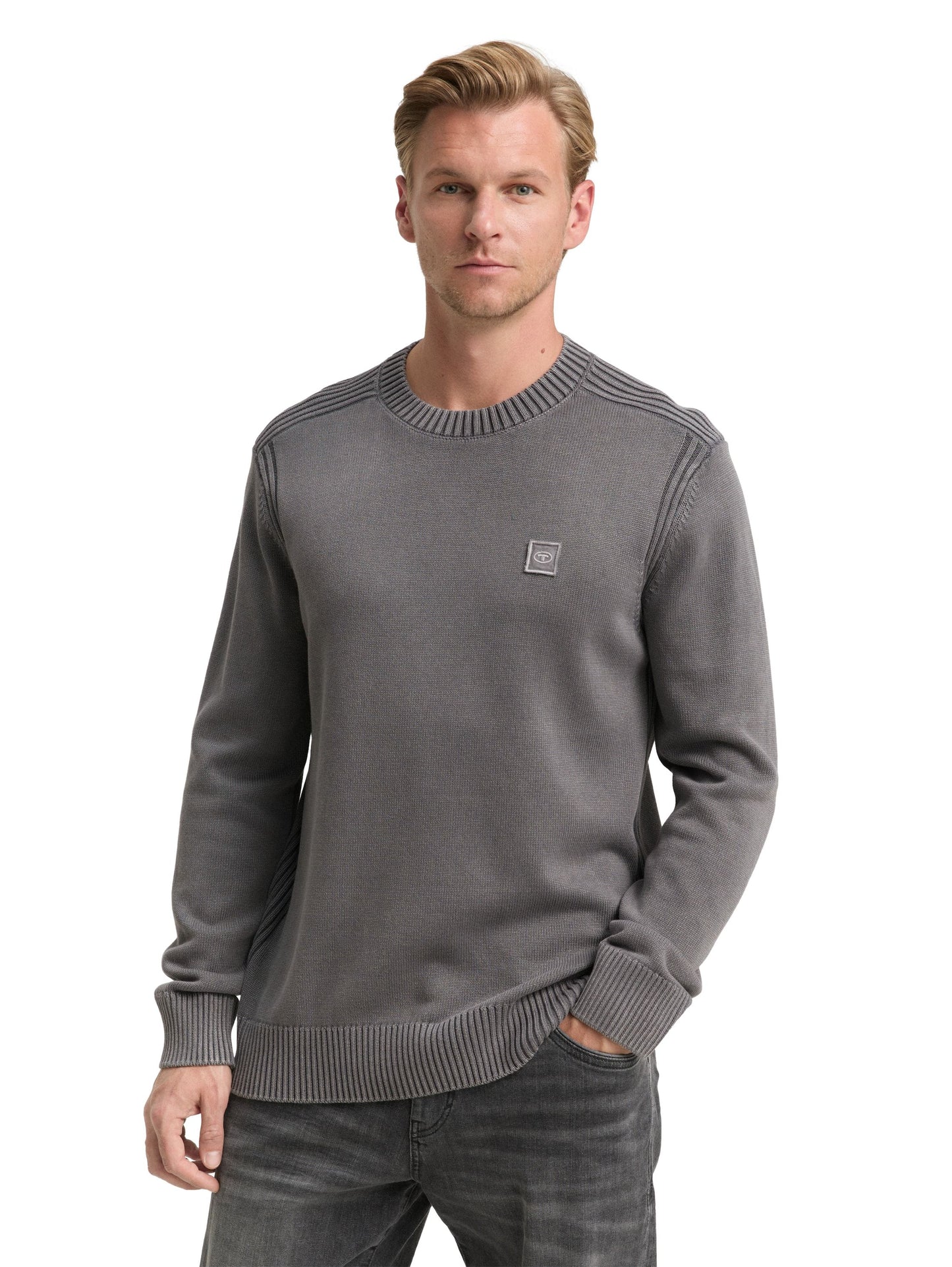 Tom Tailor Herren Pullover grau