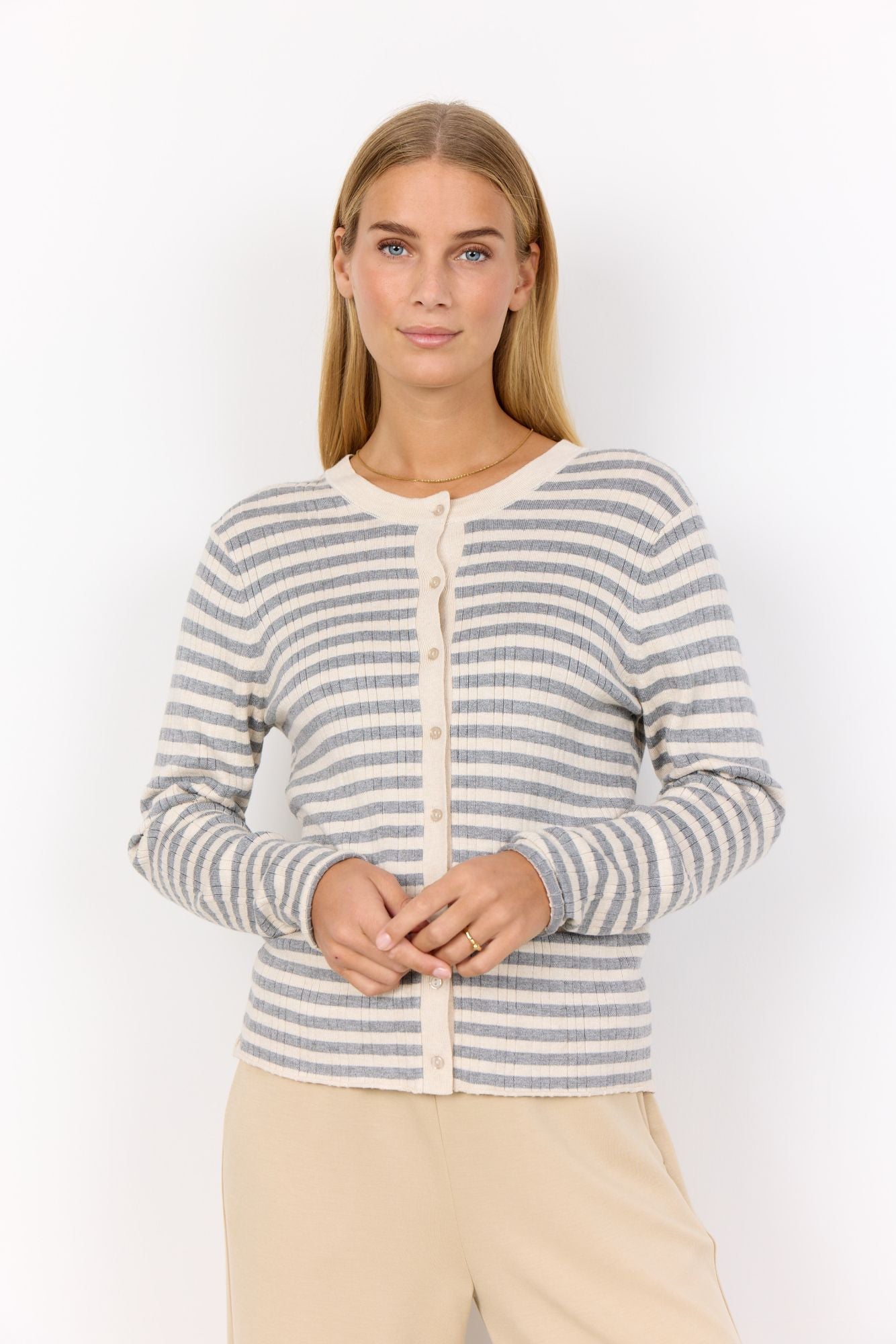 Soyaconcept Damen Strickjacke SC-VANA 2 beige