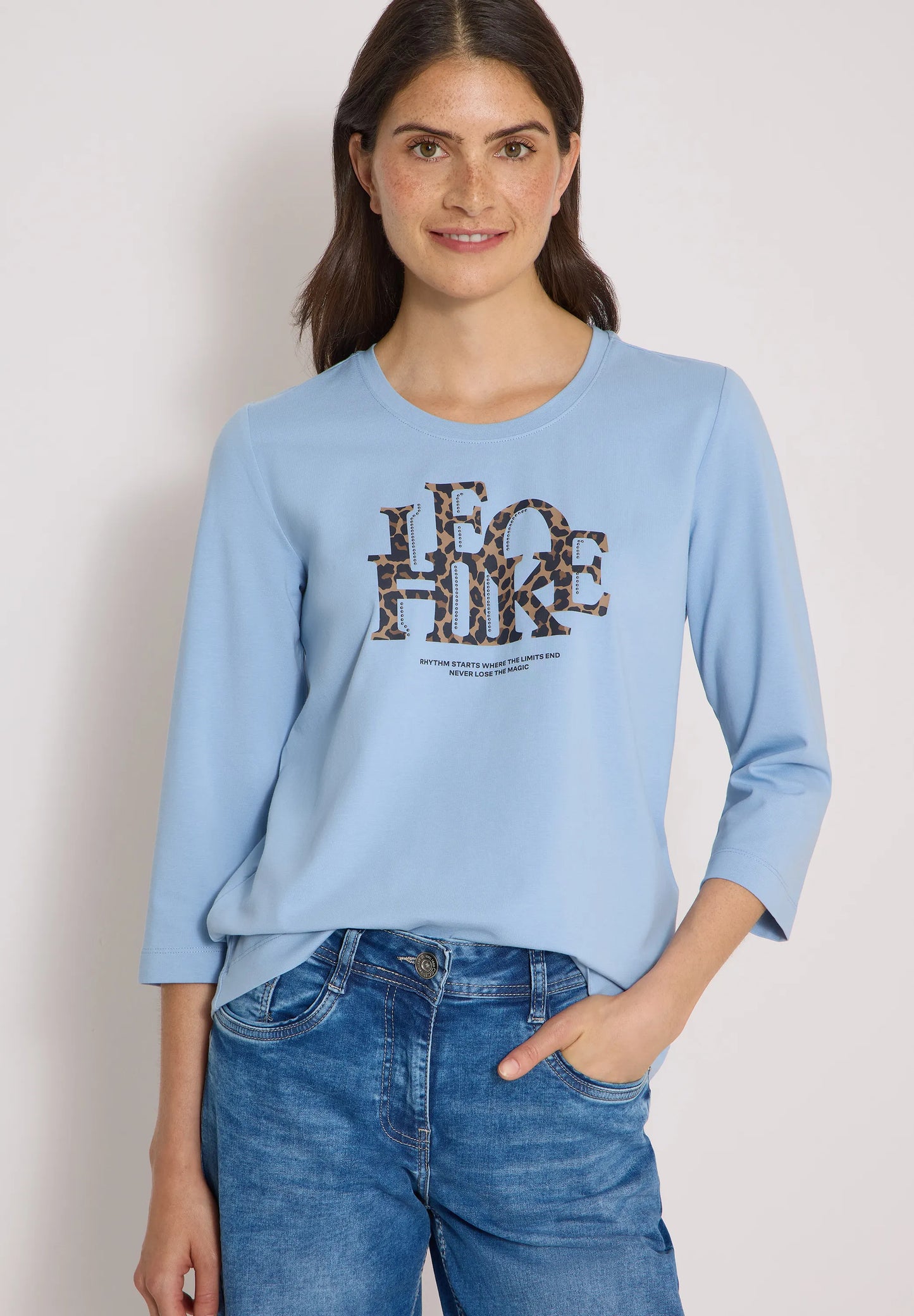 Cecil Damen Shirt 3/4-Arm Shirt Leo-Look