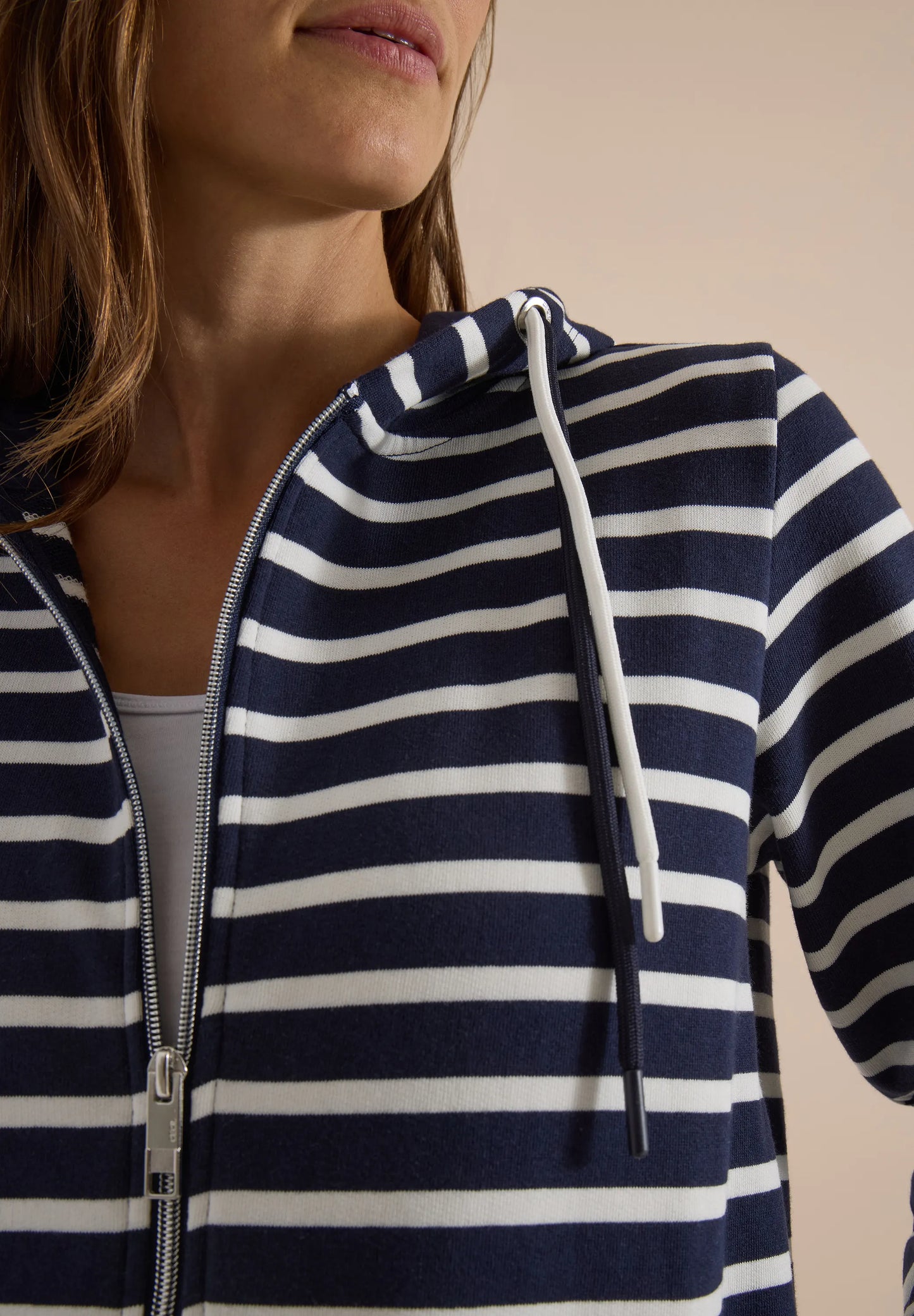 Cecil Damen Langarm Jacke mit Kapuze und Struktur