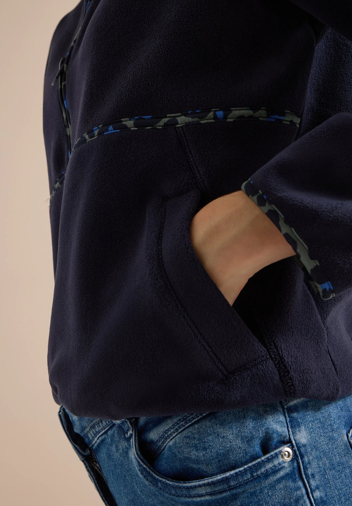 Cecil Damen Fleece-Pullover mit Leo-Details
