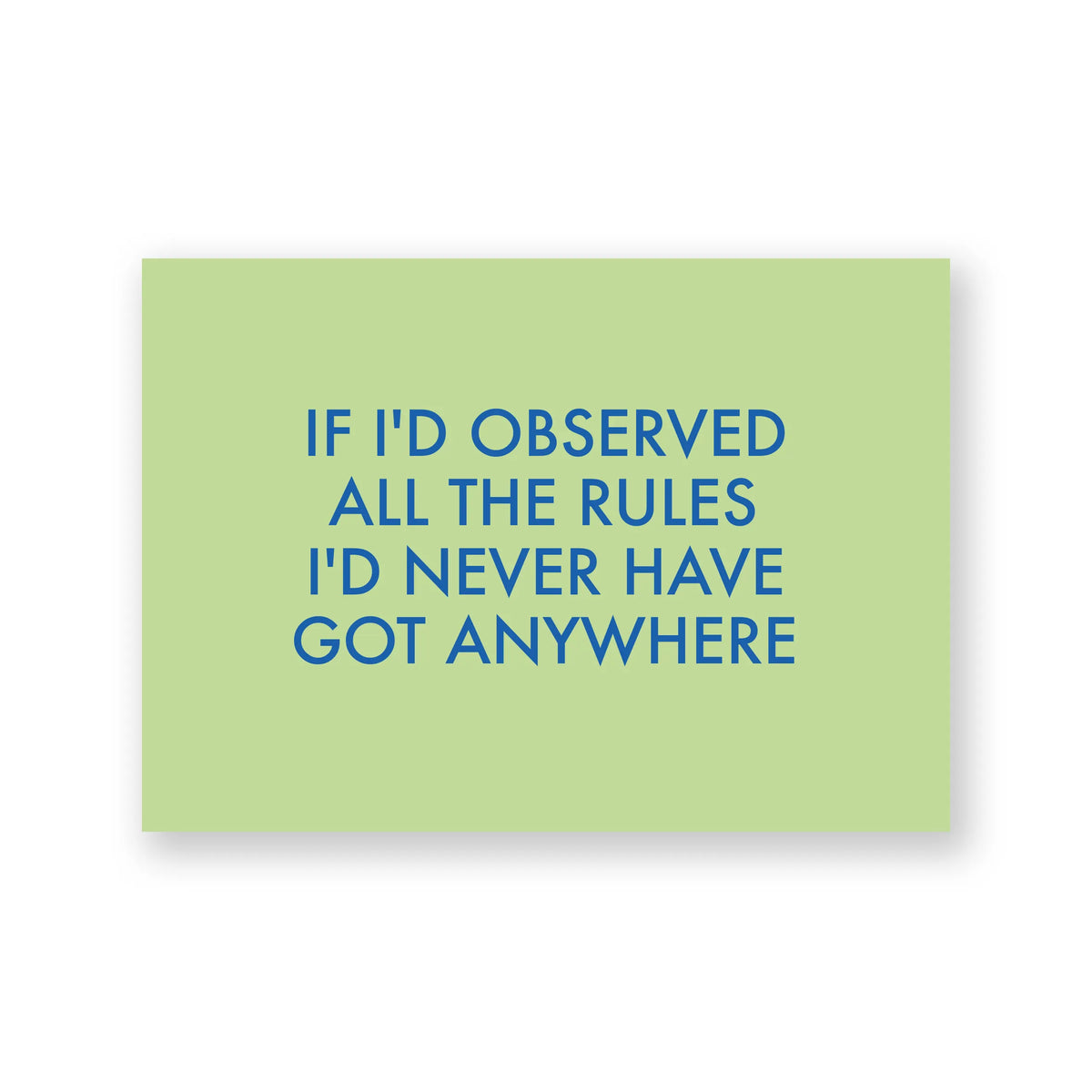 Postkarte, No Rules