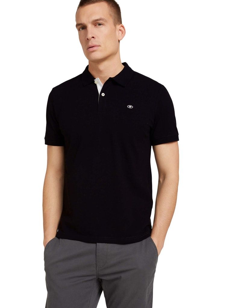 Tom Tailor Herren Poloshirt schwarz