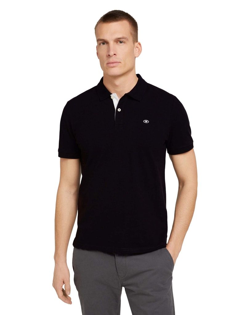 Tom Tailor Herren Poloshirt schwarz