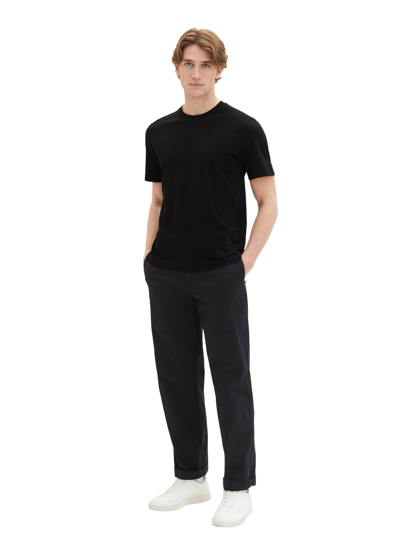 Tom Tailor Herren Basic T-Shirt im Doppelpack schwarz