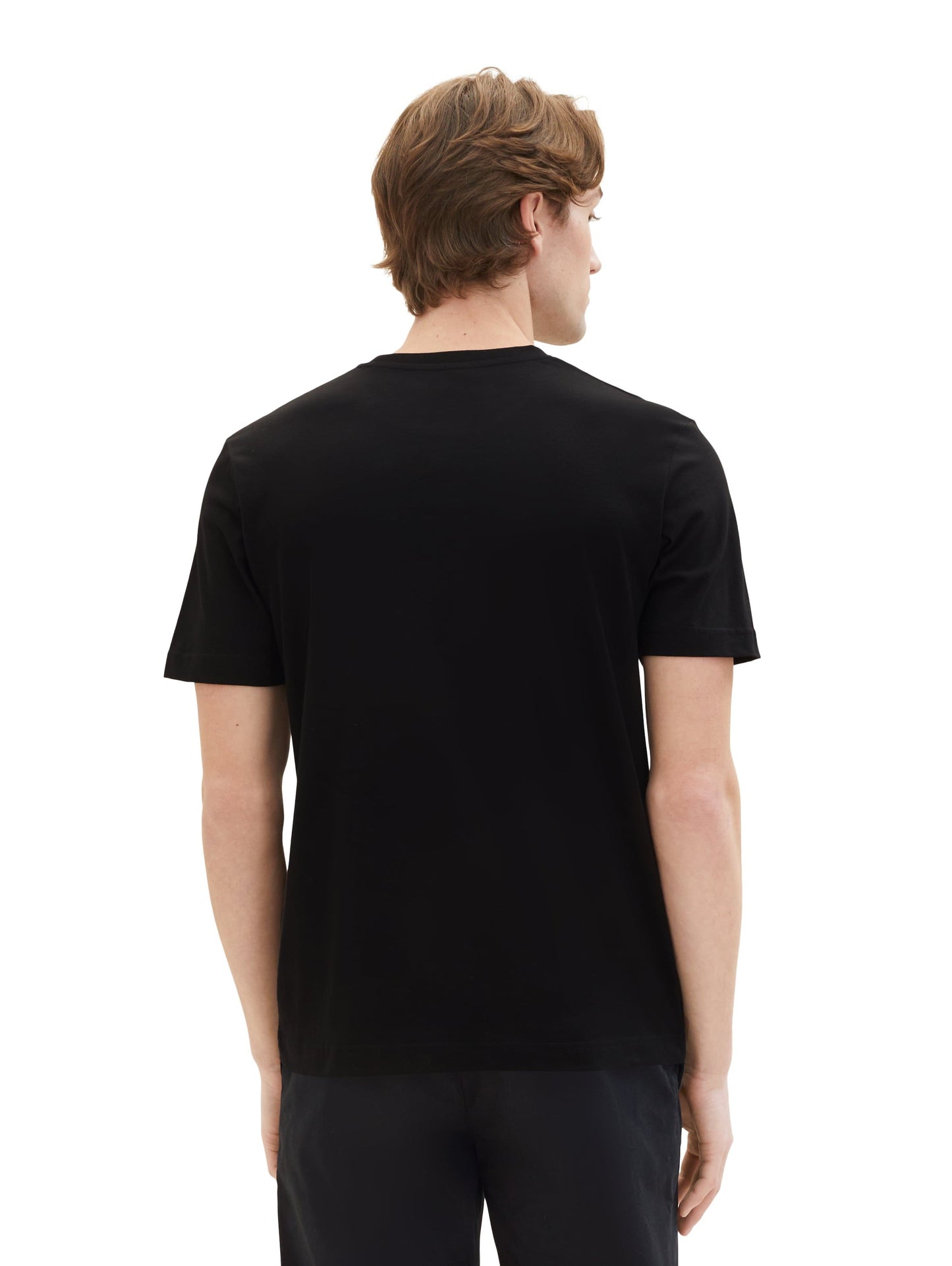 Tom Tailor Herren Basic T-Shirt im Doppelpack schwarz
