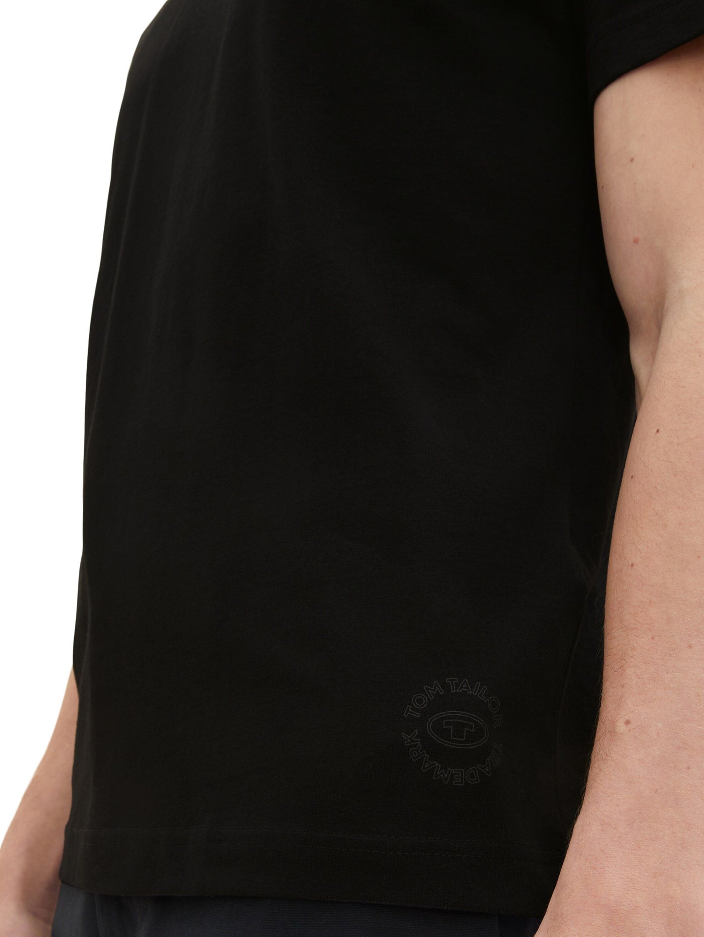 Tom Tailor Herren Basic T-Shirt im Doppelpack schwarz
