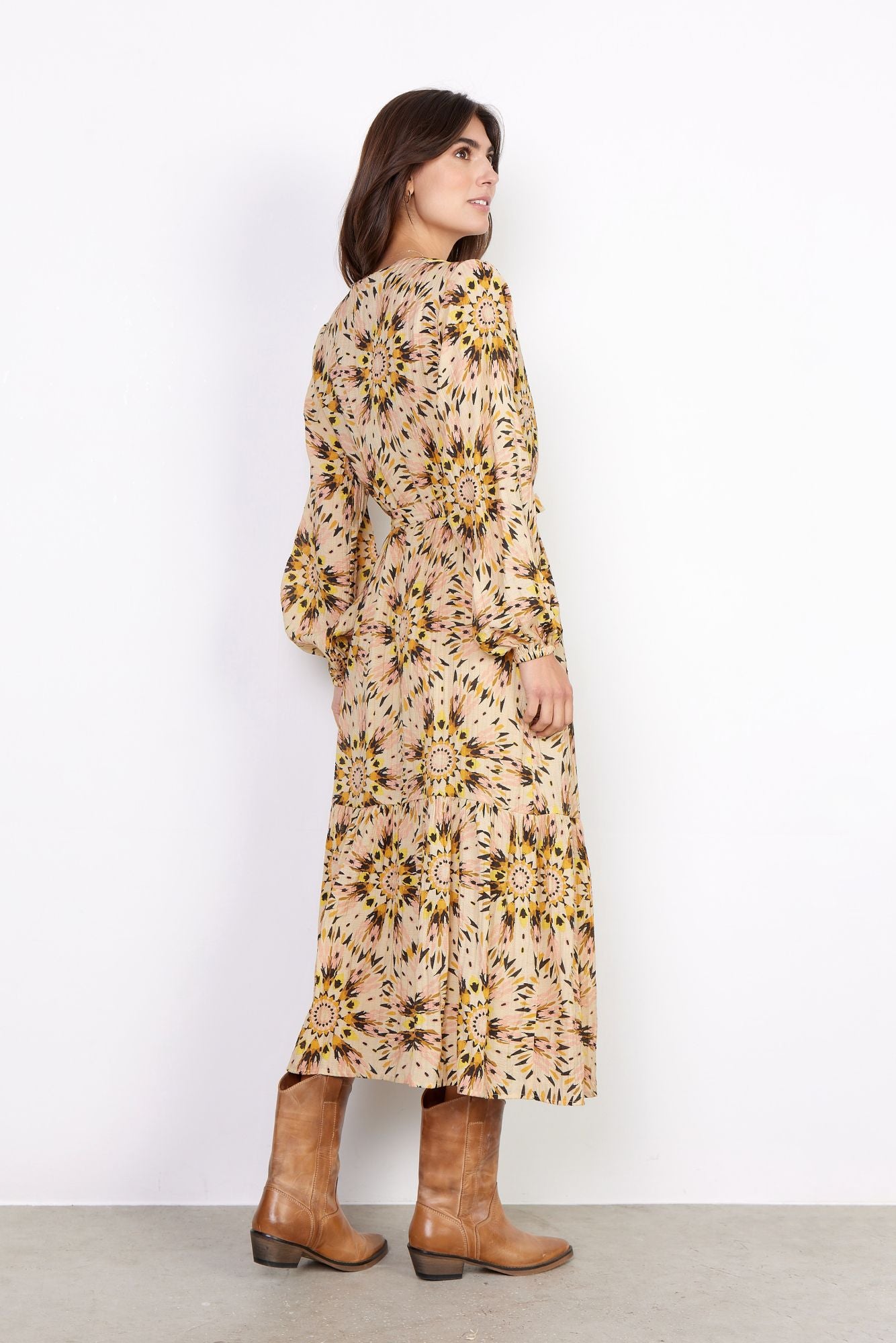 Soyaconcept Damen Kleid SC-MIRRA 3 gelb