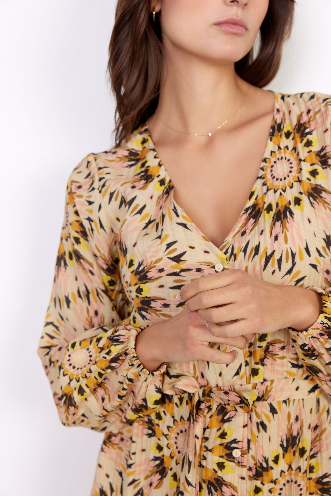 Soyaconcept Damen Kleid SC-MIRRA 3 gelb