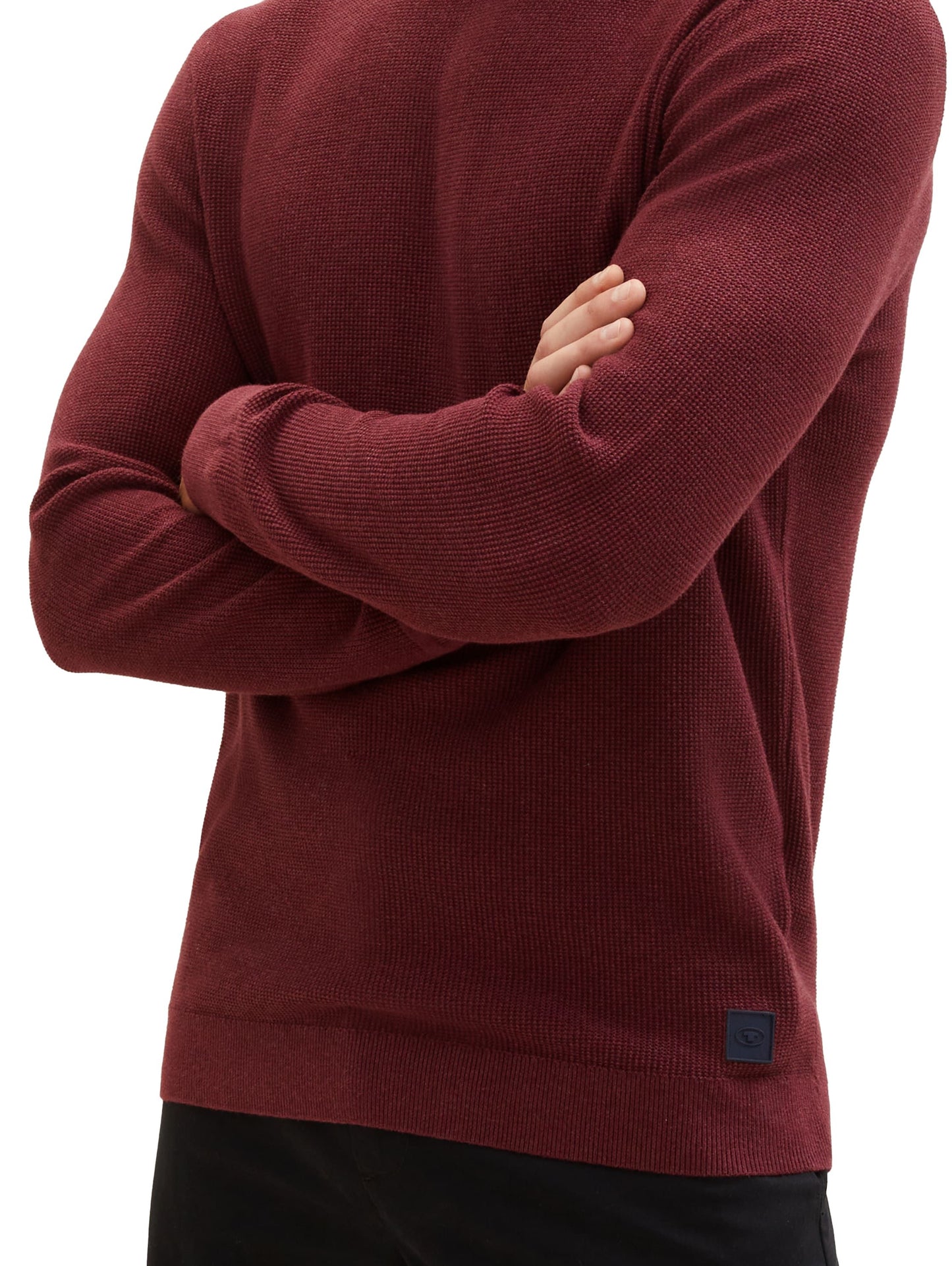 Tom Tailor Herren Strickpullover mit Struktur rot