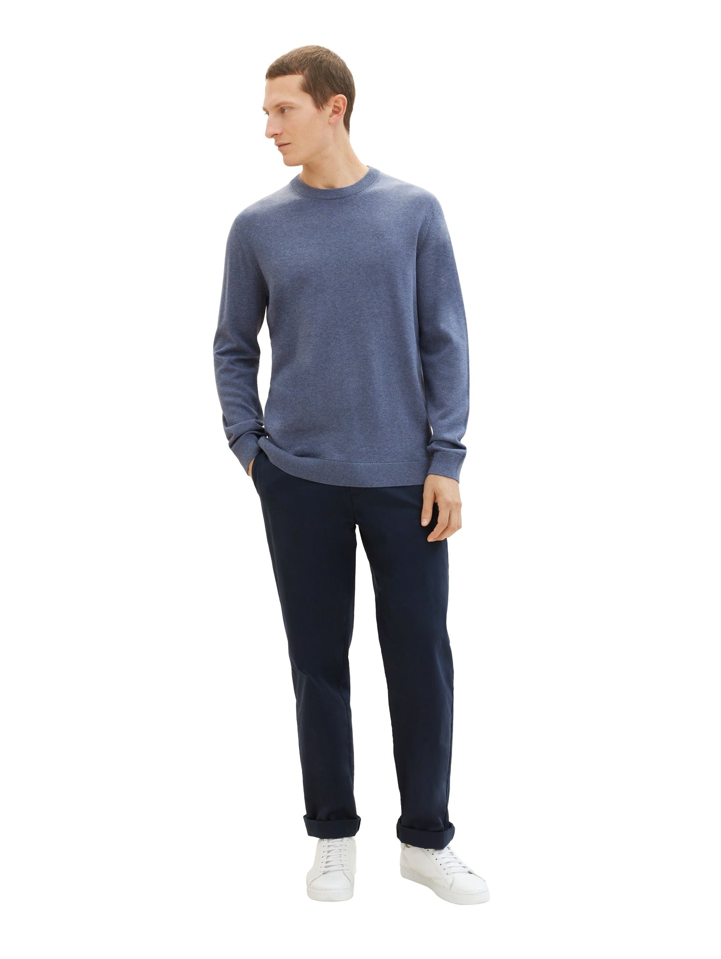 Tom Tailor Herren Strickpullover blau