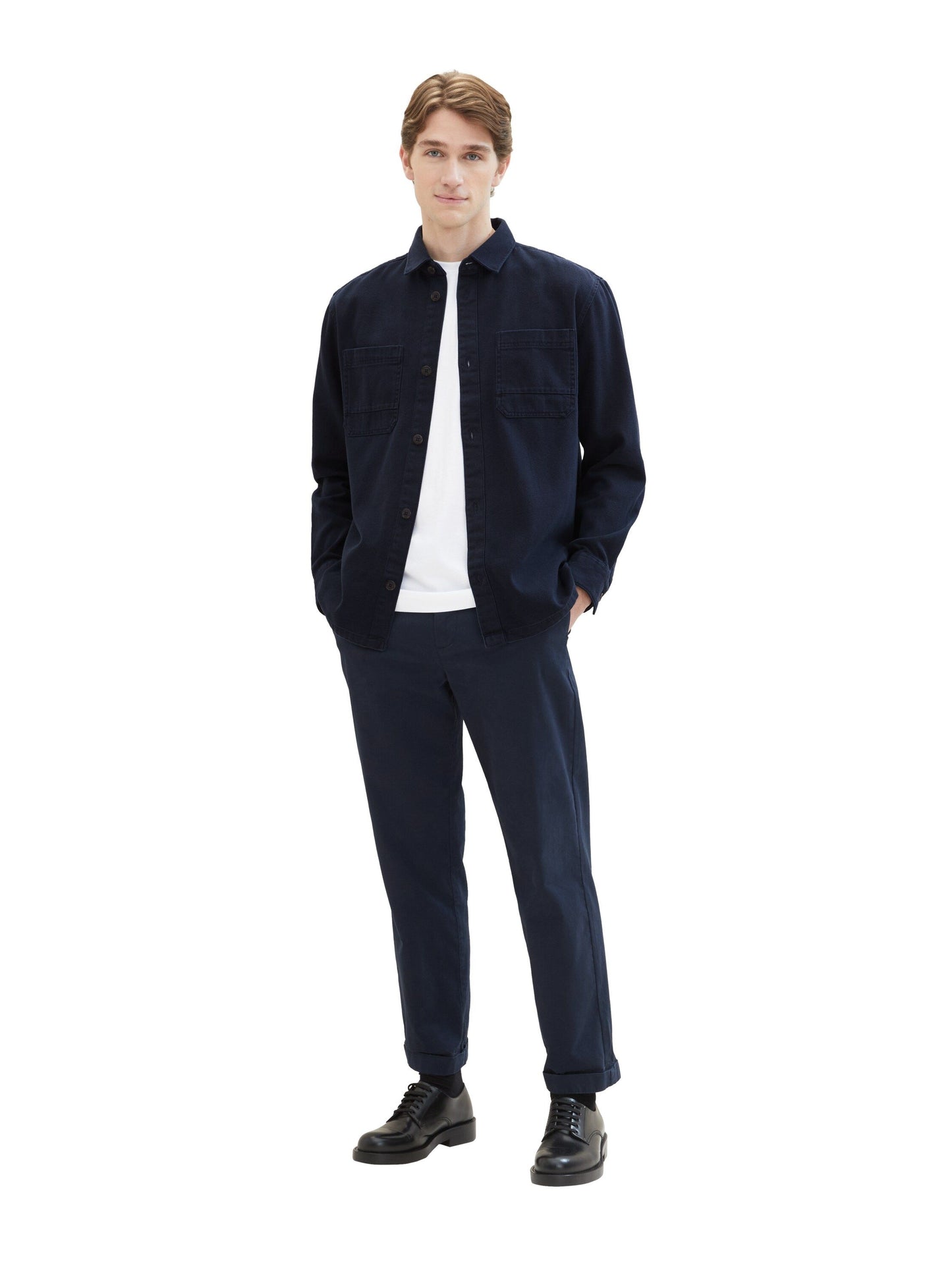 Tom Tailor Herren Twill Overshirt Hemd blau
