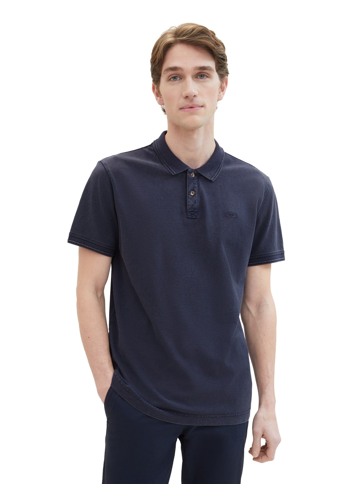 Poloshirt mit Logo Stickerei blau