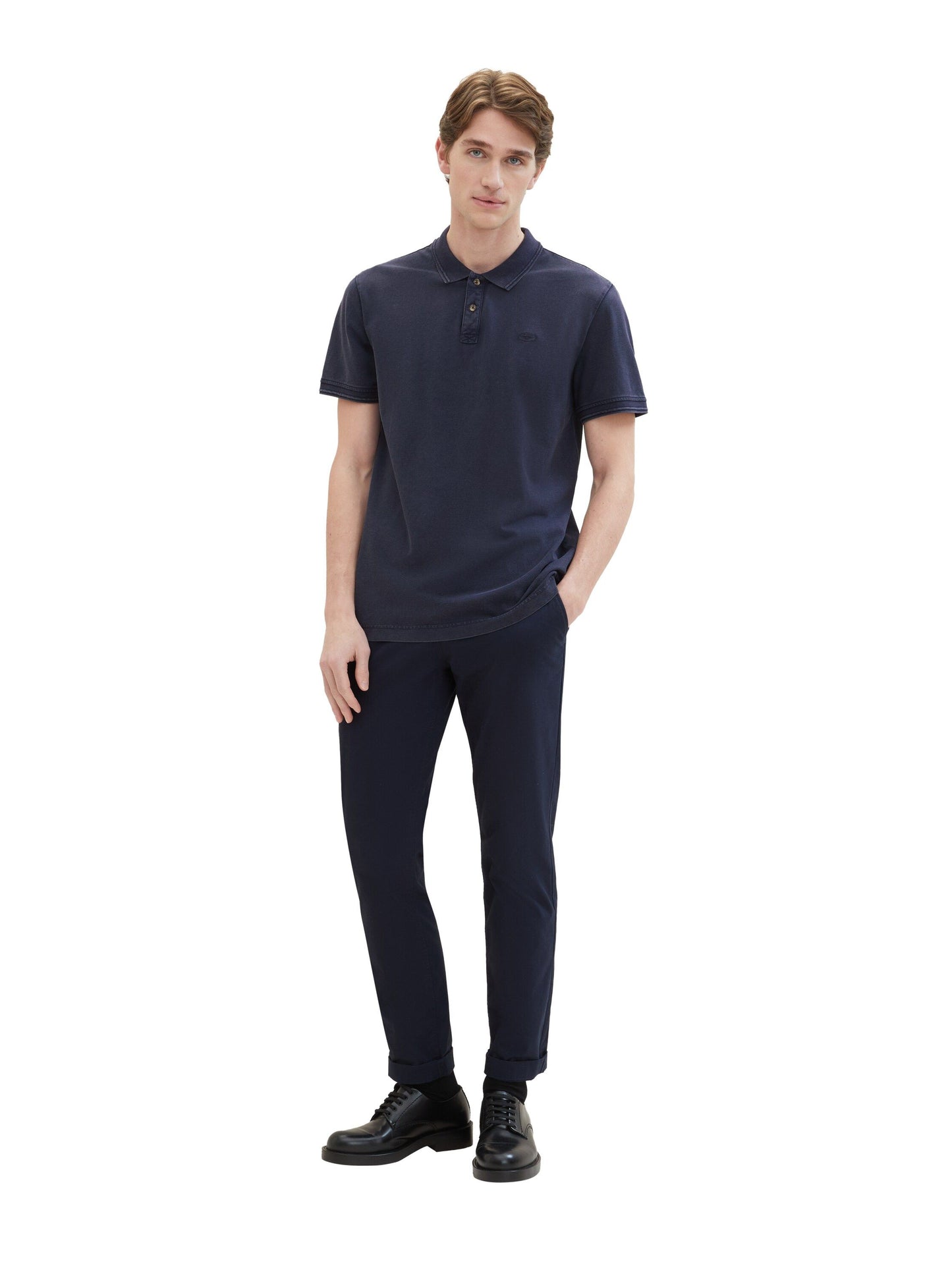 Poloshirt mit Logo Stickerei blau