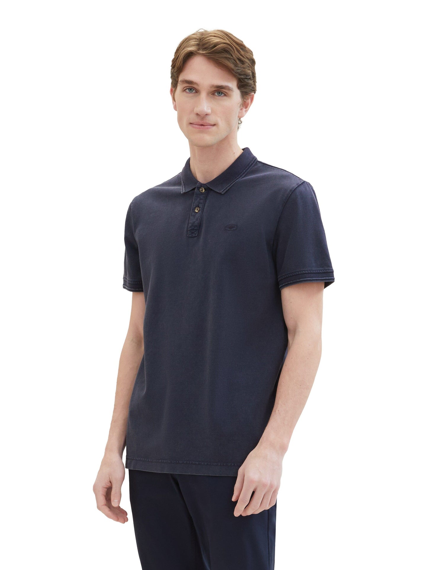 Poloshirt mit Logo Stickerei blau