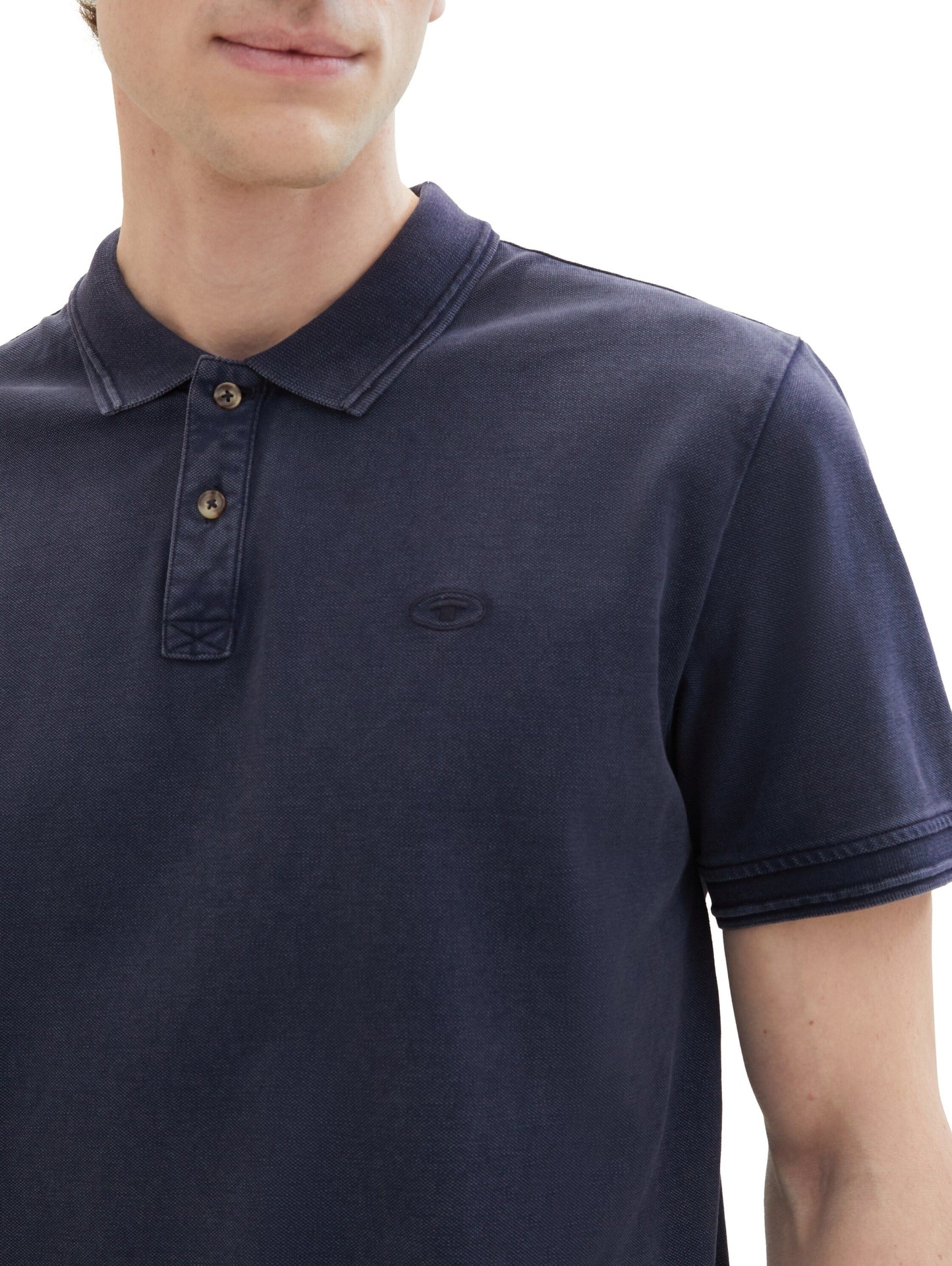 Poloshirt mit Logo Stickerei blau